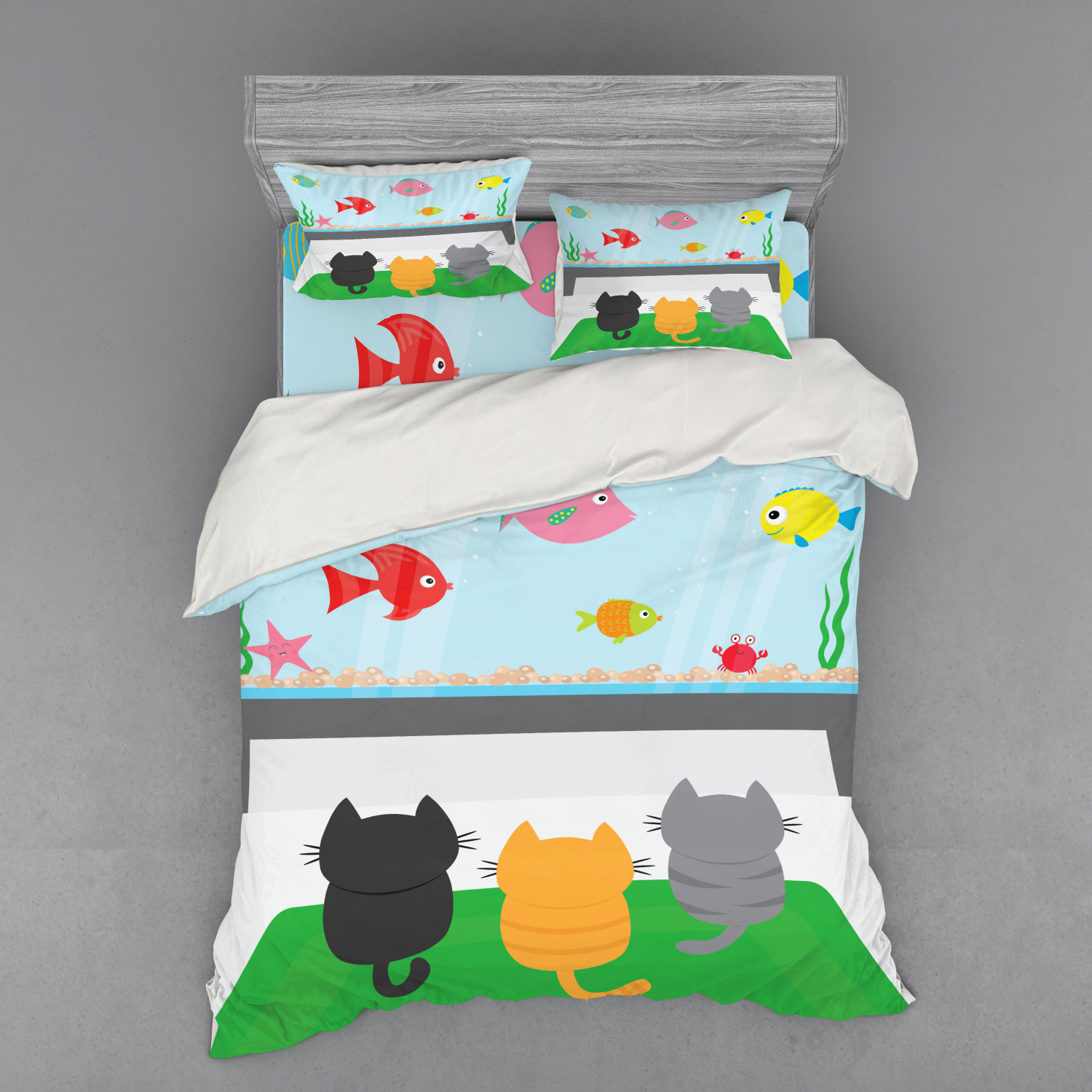 Ambesonne Cat Bedding Set Duvet Cover Sham Fitted Sheet in 3 Sizes eBay