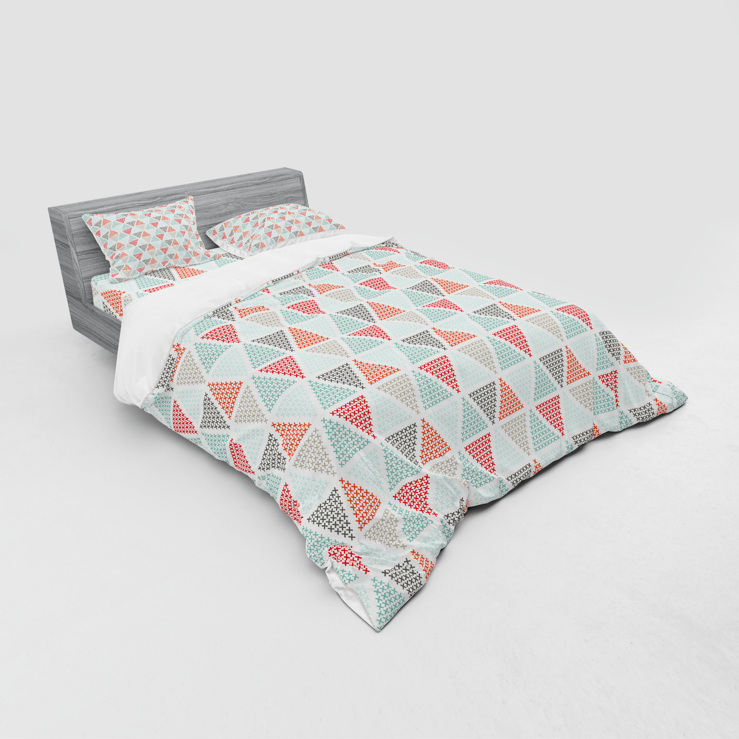 Ambesonne Pastel Design Bedding Set Duvet Cover Sham Fitted Sheet in 3 Sizes - Picture 112 of 236