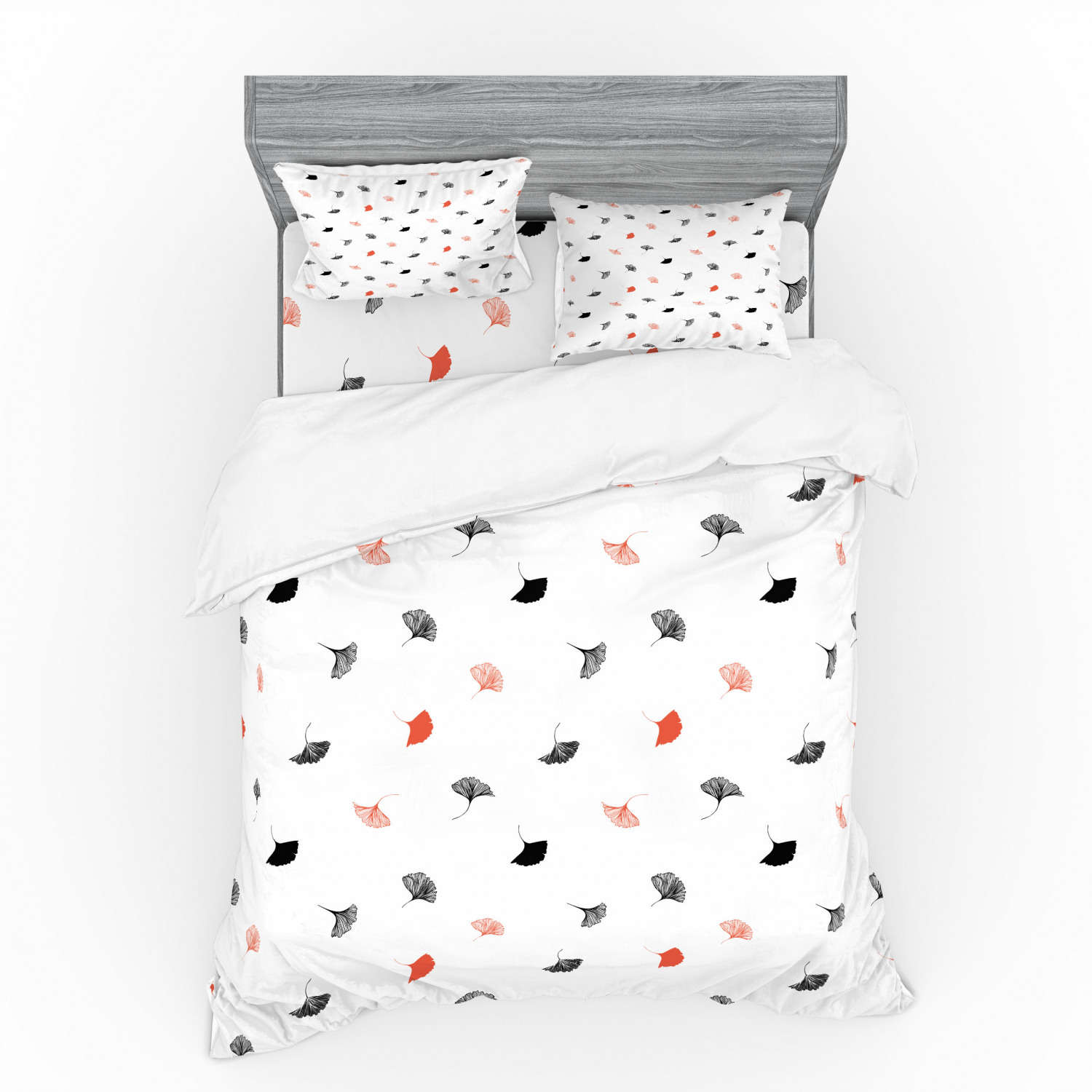 Ambesonne Leaf Print Bedding Set Duvet Cover Sham Fitted Sheet in 3 Sizes - Picture 179 of 228
