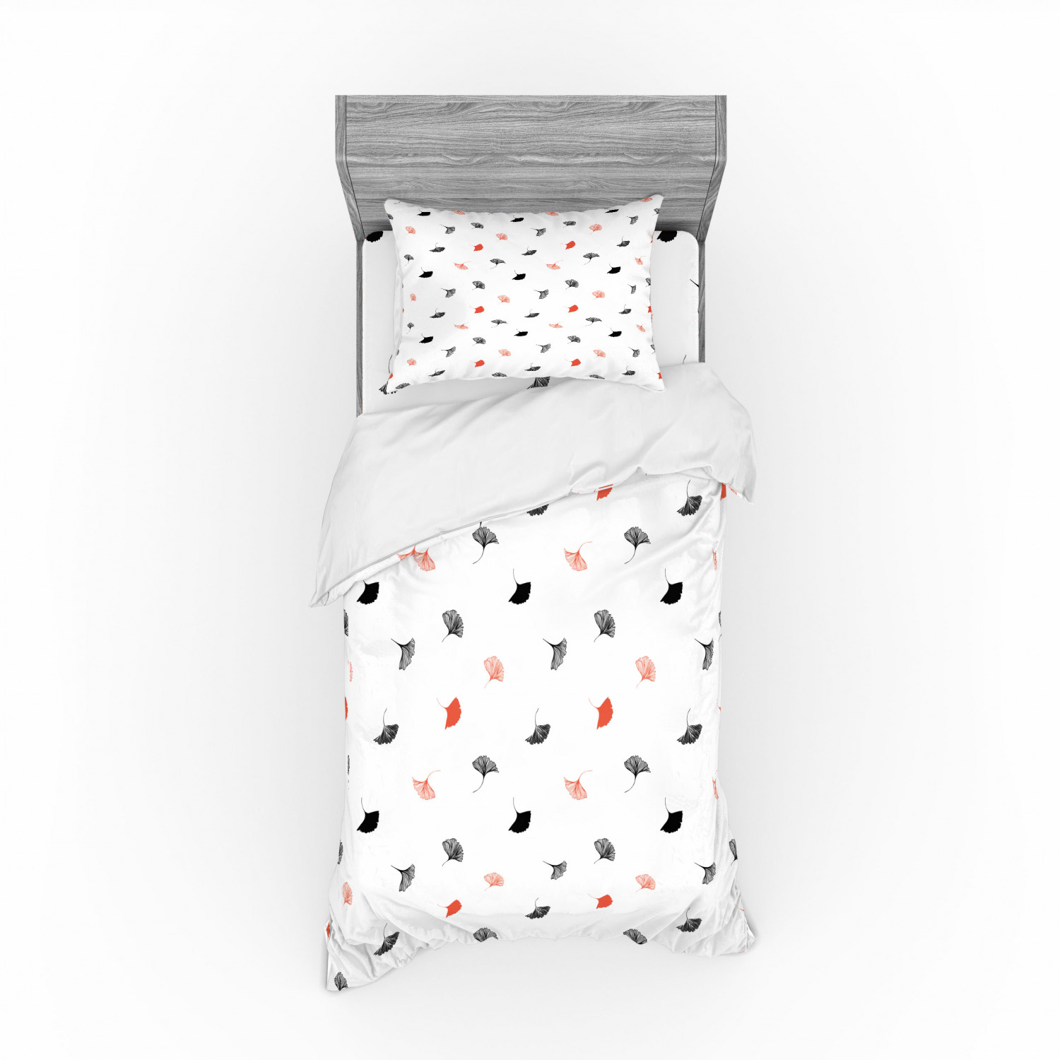 Ambesonne Leaf Print Bedding Set Duvet Cover Sham Fitted Sheet in 3 Sizes - Picture 177 of 228