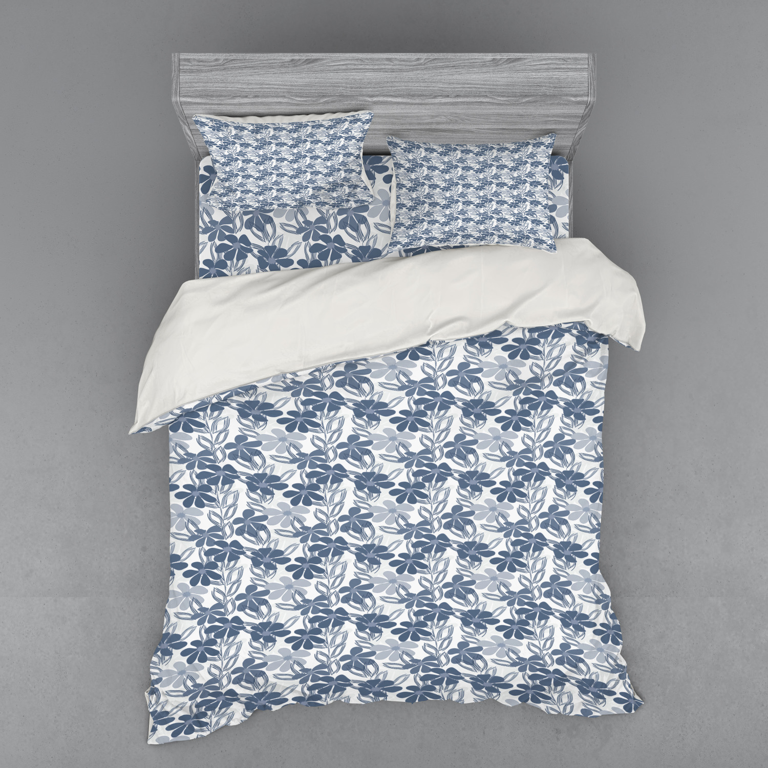 Ambesonne Leaves Bedding Set Duvet Cover Sham Fitted Sheet in 3 Sizes - Picture 187 of 244