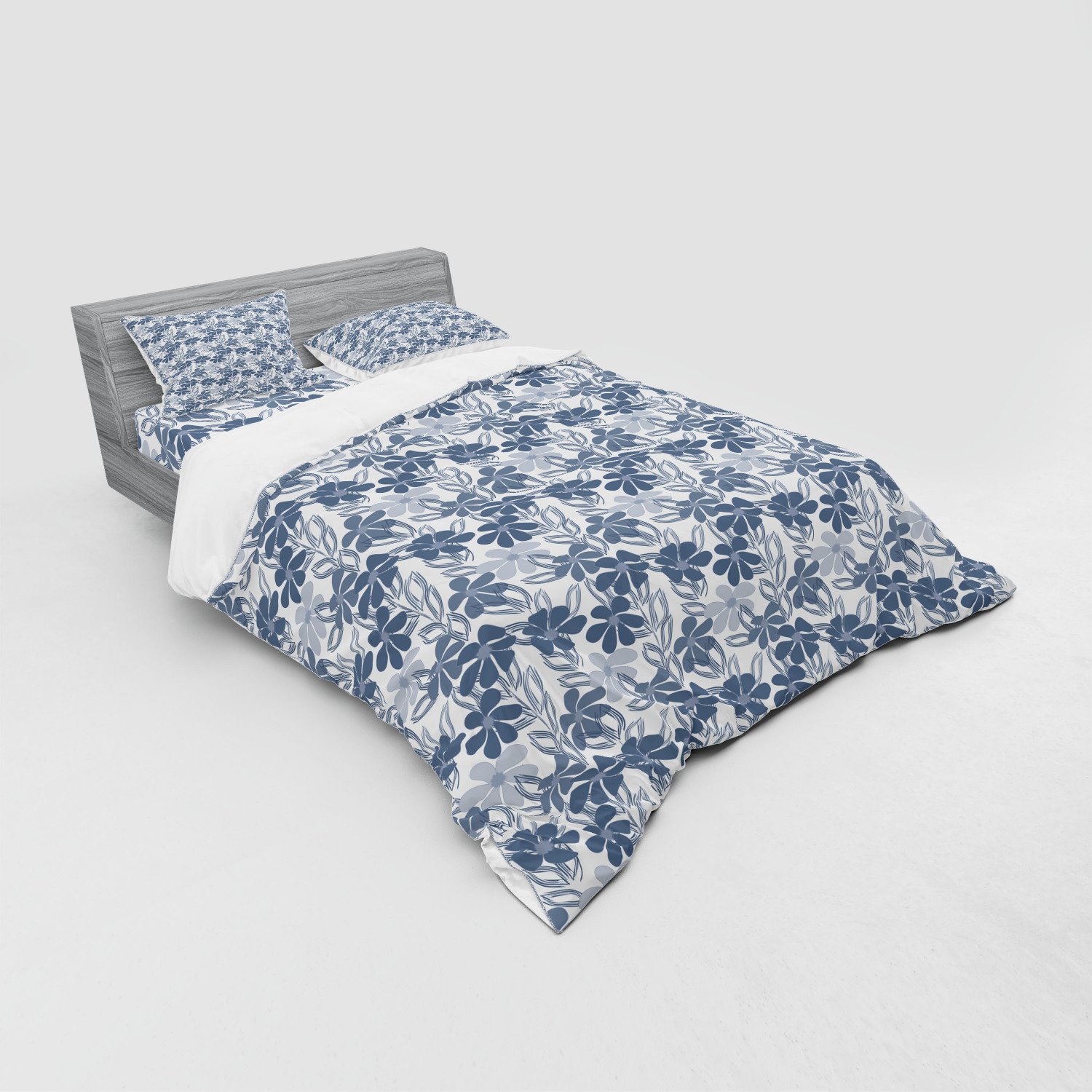 Ambesonne Leaves Bedding Set Duvet Cover Sham Fitted Sheet in 3 Sizes - Picture 188 of 244