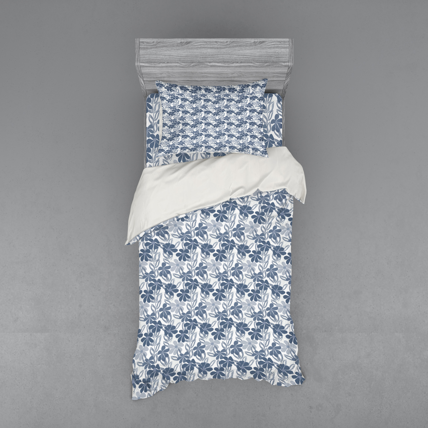 Ambesonne Leaves Bedding Set Duvet Cover Sham Fitted Sheet in 3 Sizes - Picture 185 of 244
