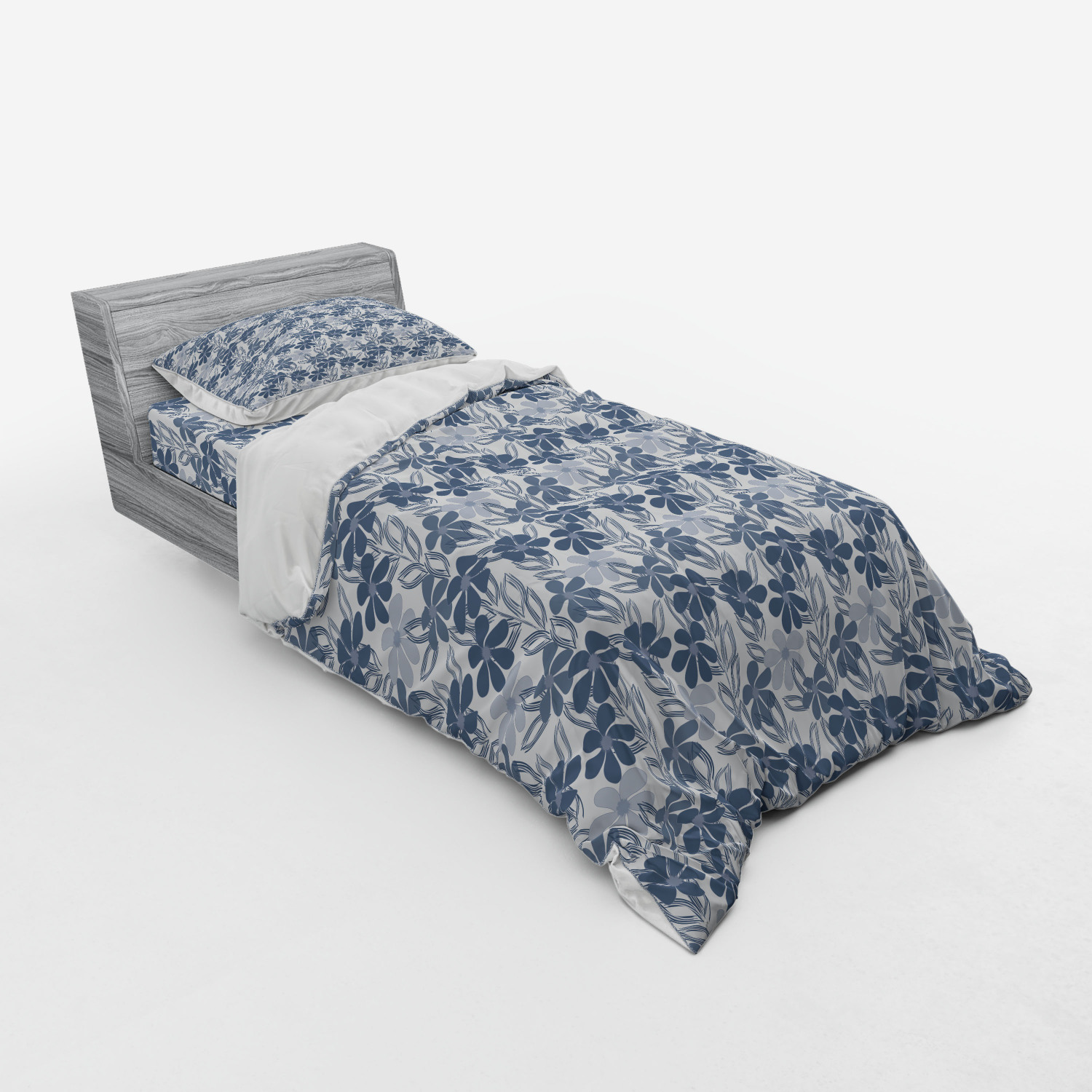 Ambesonne Leaves Bedding Set Duvet Cover Sham Fitted Sheet in 3 Sizes - Picture 186 of 244