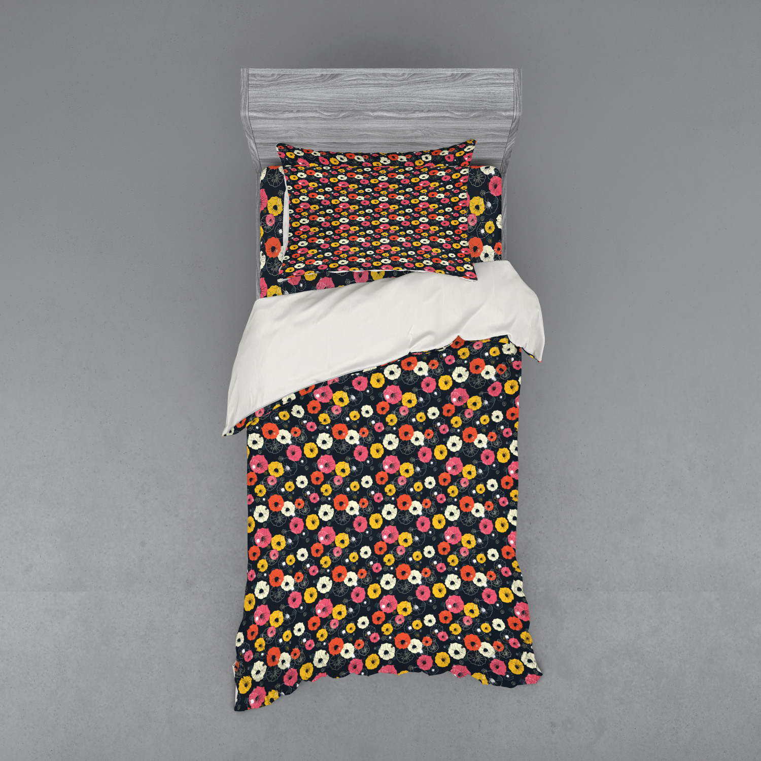 Ambesonne Leaves Bedding Set Duvet Cover Sham Fitted Sheet in 3 Sizes - Picture 93 of 244