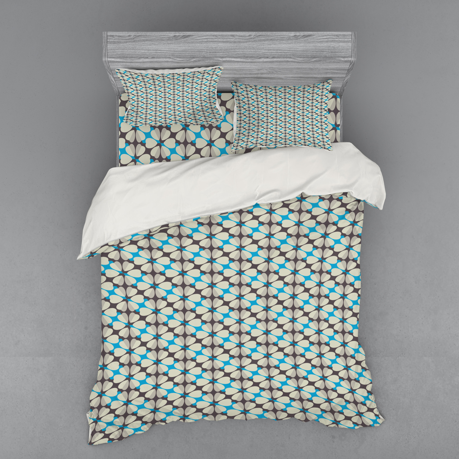 Ambesonne Leaves Bedding Set Duvet Cover Sham Fitted Sheet in 3 Sizes - Picture 103 of 244