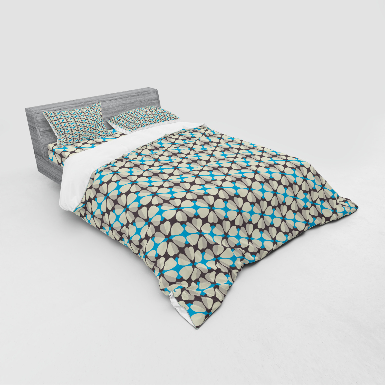 Ambesonne Leaves Bedding Set Duvet Cover Sham Fitted Sheet in 3 Sizes - Picture 104 of 244