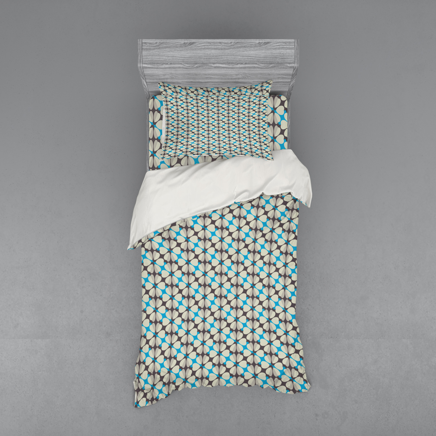 Ambesonne Leaves Bedding Set Duvet Cover Sham Fitted Sheet in 3 Sizes - Picture 101 of 244