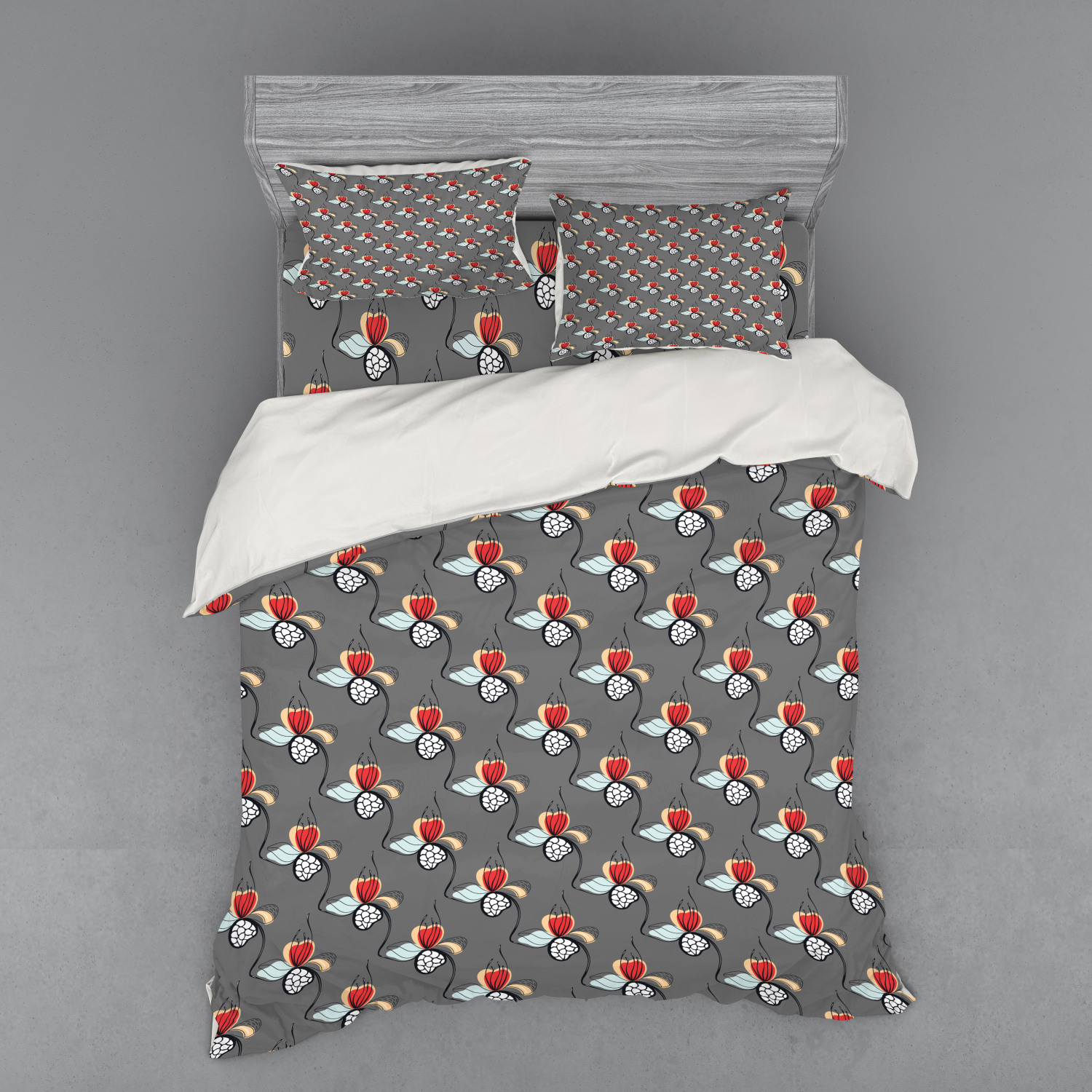 Ambesonne Leaves Bedding Set Duvet Cover Sham Fitted Sheet in 3 Sizes - Picture 19 of 244