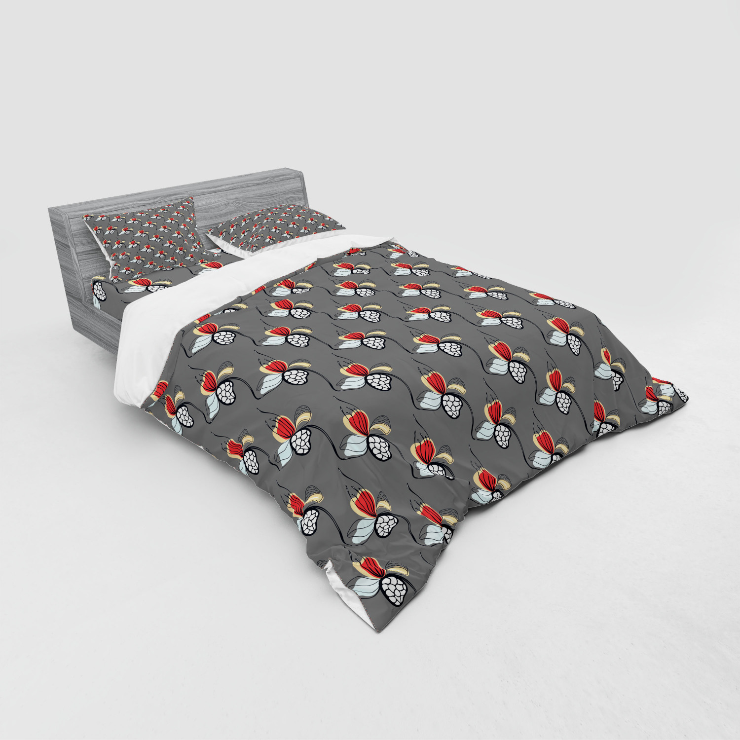 Ambesonne Leaves Bedding Set Duvet Cover Sham Fitted Sheet in 3 Sizes - Picture 20 of 244