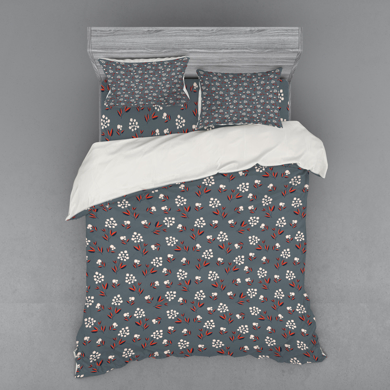 Ambesonne Leaves Bedding Set Duvet Cover Sham Fitted Sheet in 3 Sizes - Picture 219 of 244