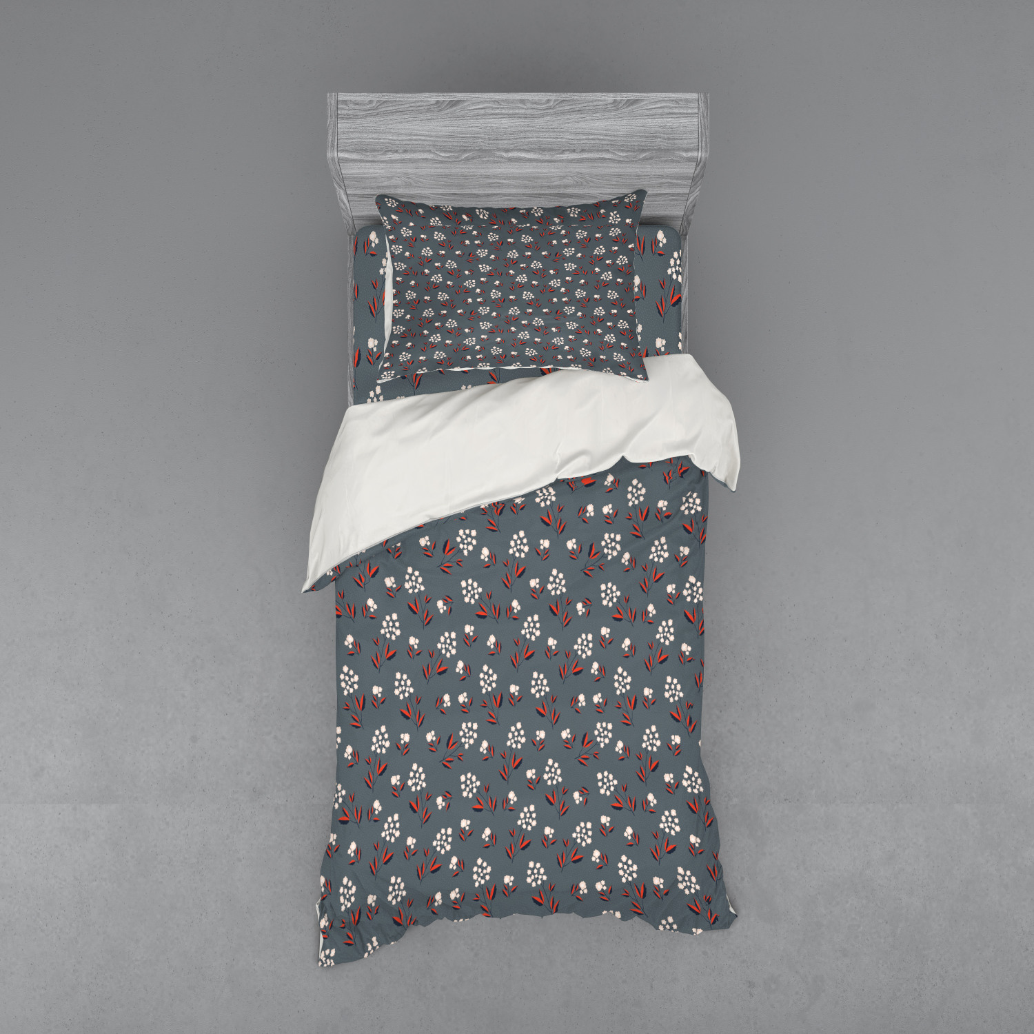 Ambesonne Leaves Bedding Set Duvet Cover Sham Fitted Sheet in 3 Sizes - Picture 217 of 244