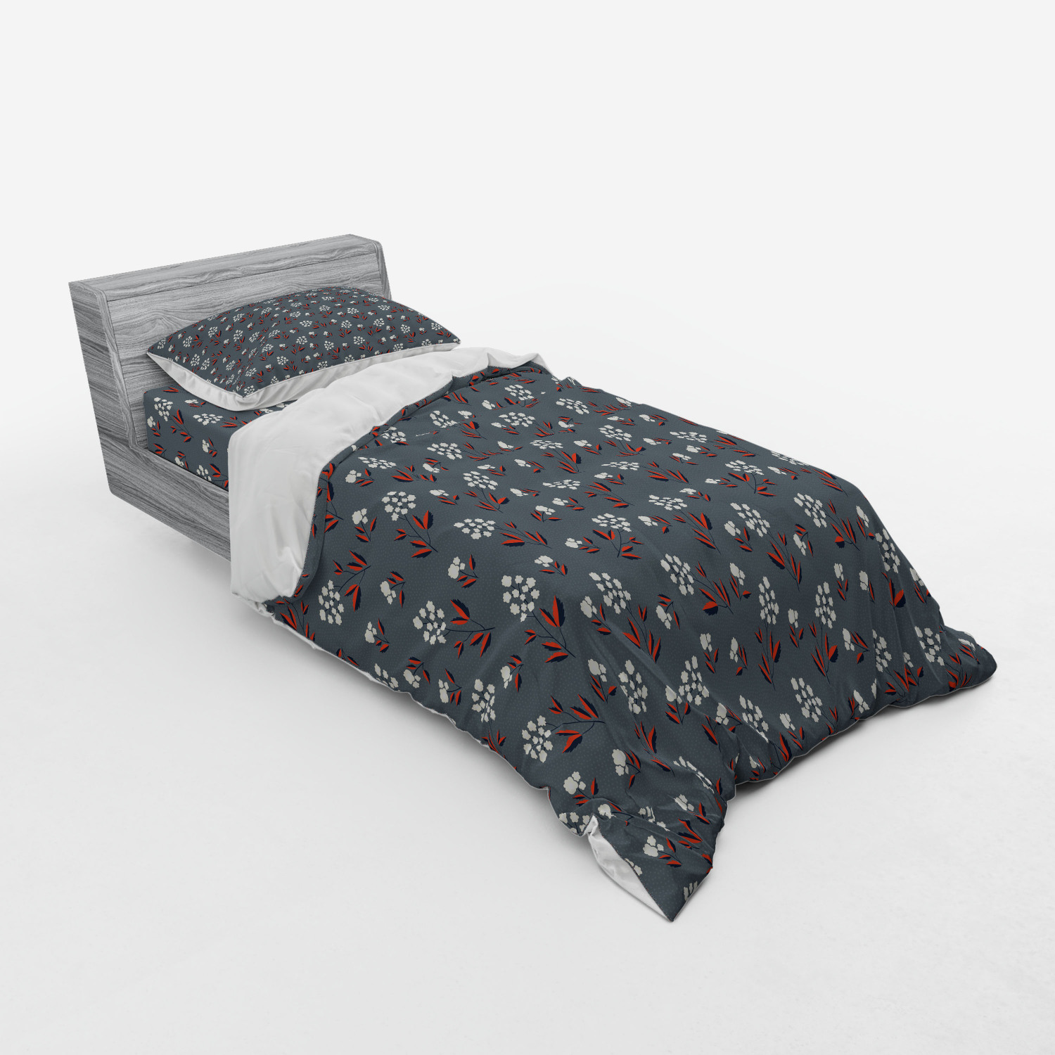 Ambesonne Leaves Bedding Set Duvet Cover Sham Fitted Sheet in 3 Sizes - Picture 218 of 244