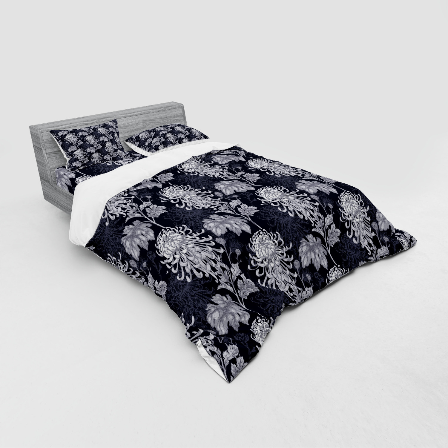 Ambesonne Leaves Bedding Set Duvet Cover Sham Fitted Sheet in 3 Sizes - Picture 92 of 244