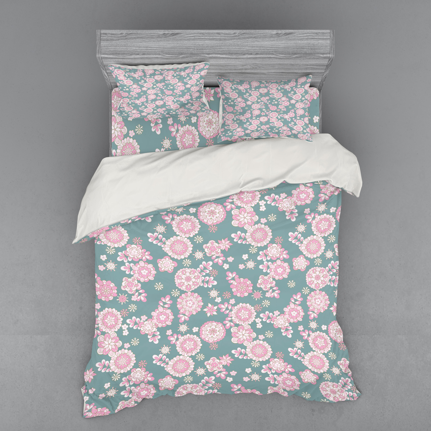 Ambesonne Leaves Bedding Set Duvet Cover Sham Fitted Sheet in 3 Sizes - Picture 203 of 244