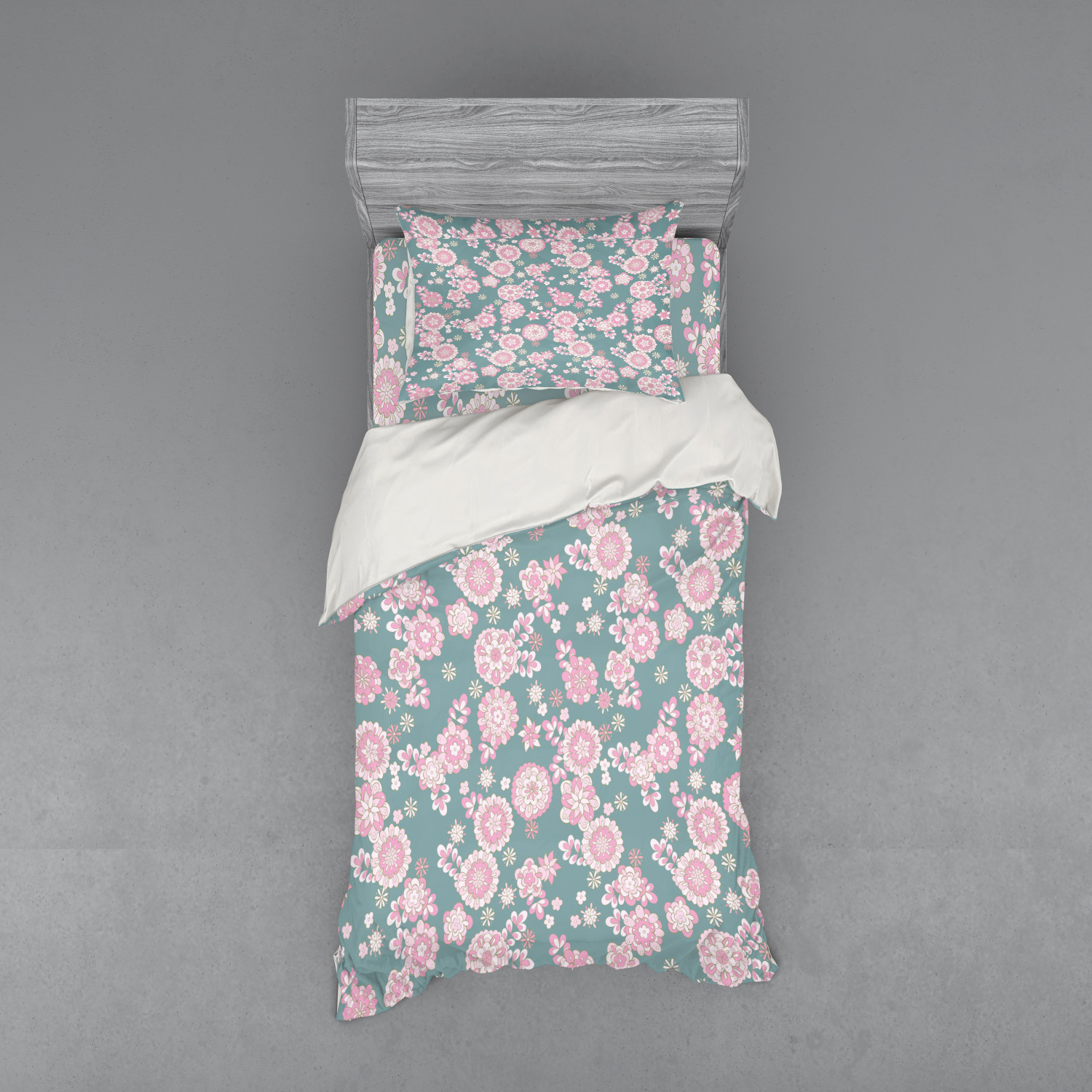 Ambesonne Leaves Bedding Set Duvet Cover Sham Fitted Sheet in 3 Sizes - Picture 201 of 244