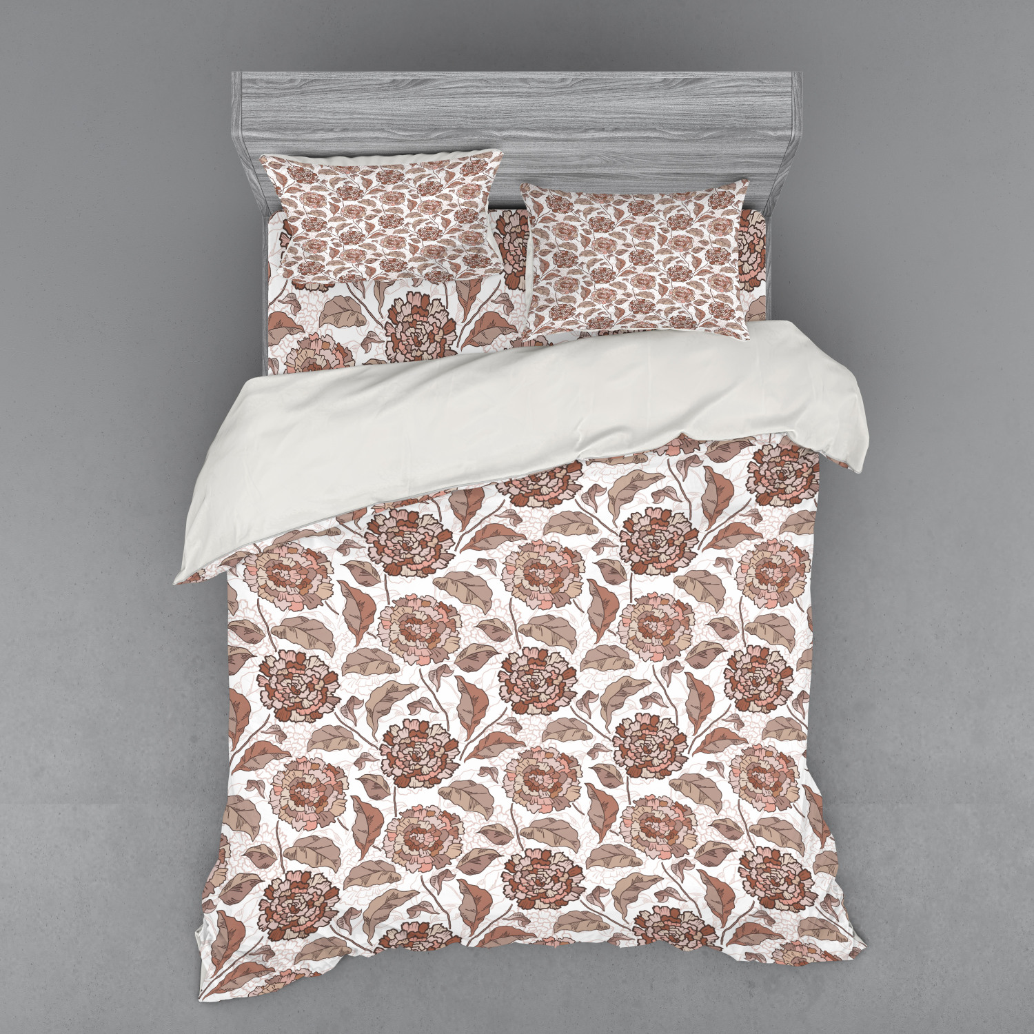 Ambesonne Leaves Bedding Set Duvet Cover Sham Fitted Sheet in 3 Sizes - Picture 167 of 244