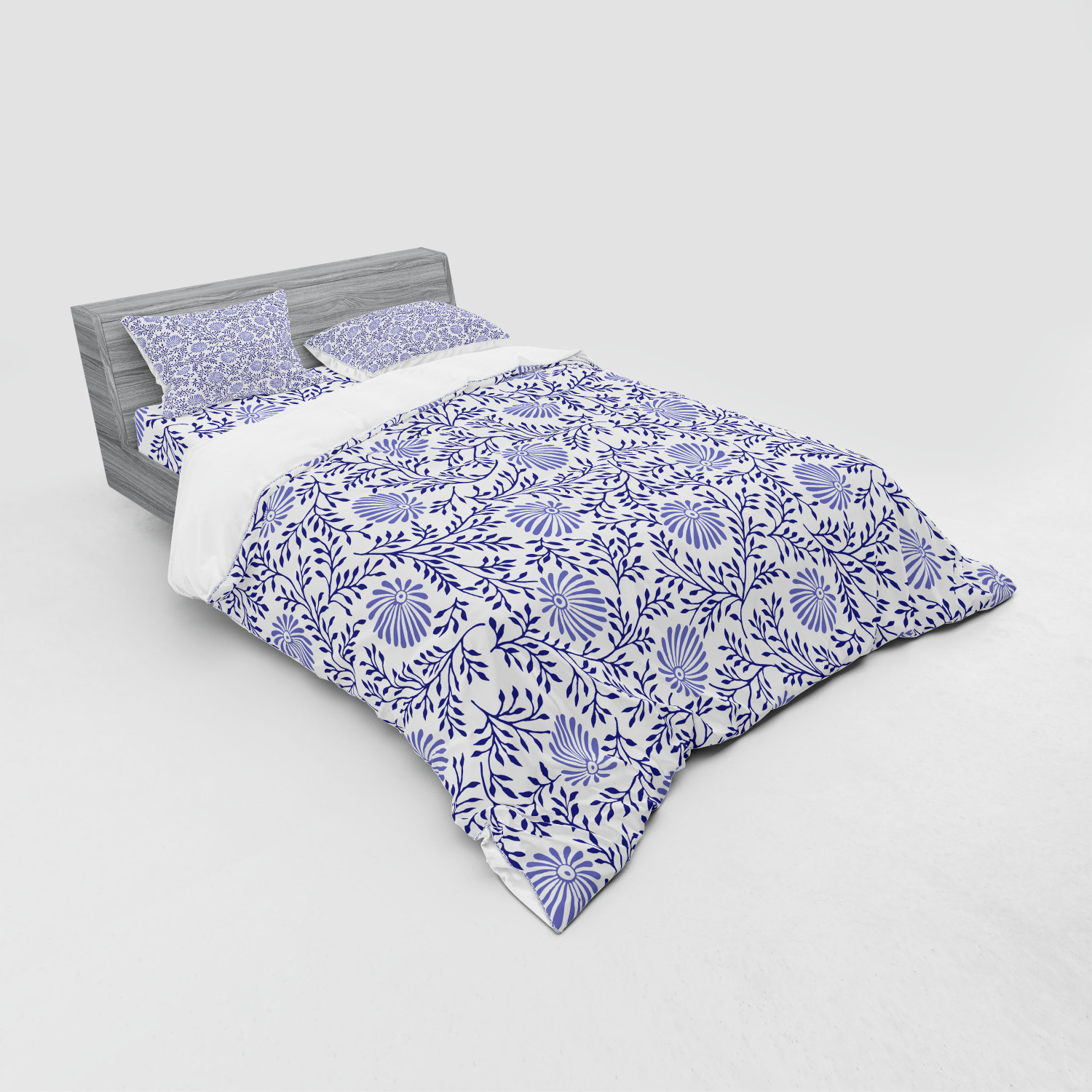 Ambesonne Leaves Bedding Set Duvet Cover Sham Fitted Sheet in 3 Sizes - Picture 148 of 244