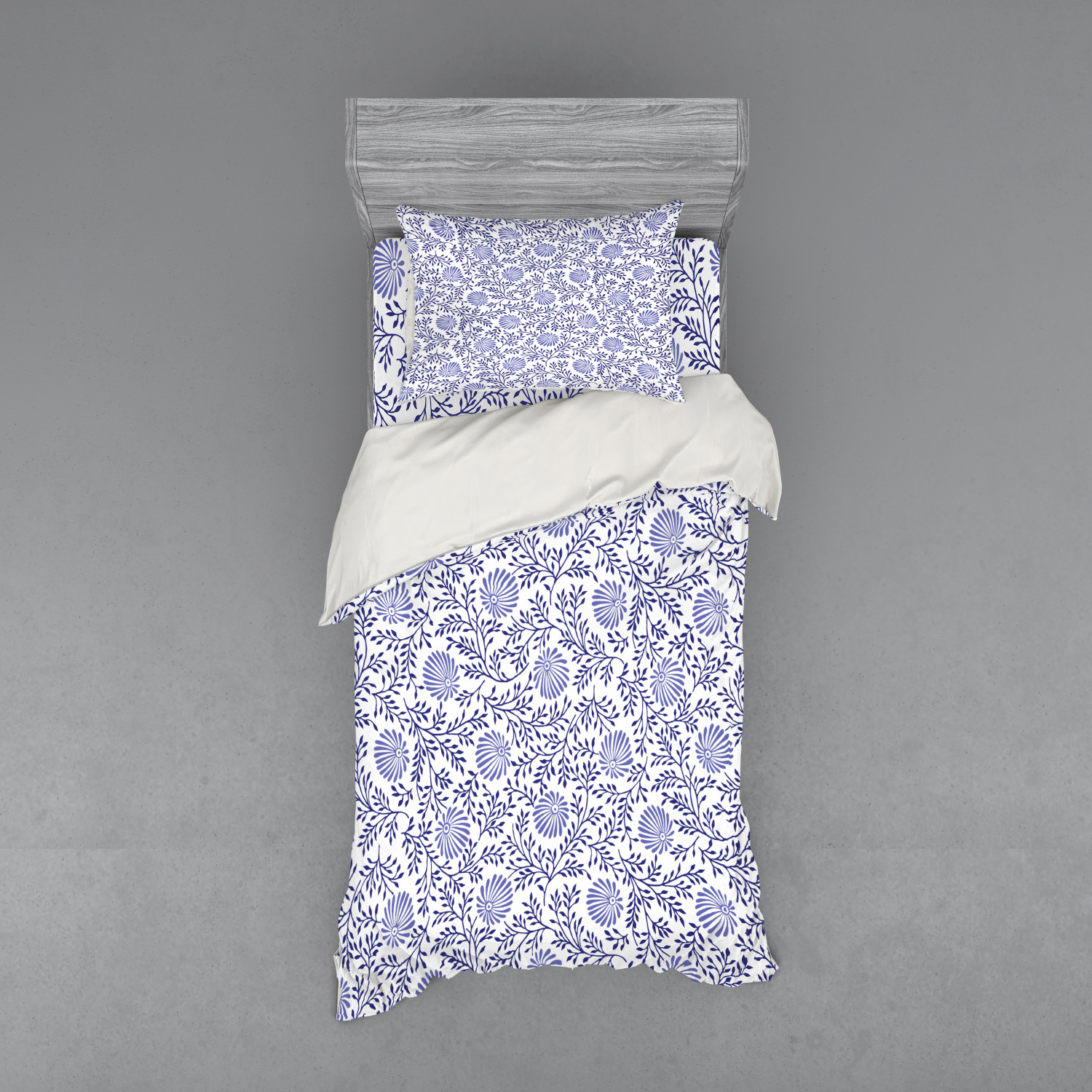Ambesonne Leaves Bedding Set Duvet Cover Sham Fitted Sheet in 3 Sizes - Picture 145 of 244