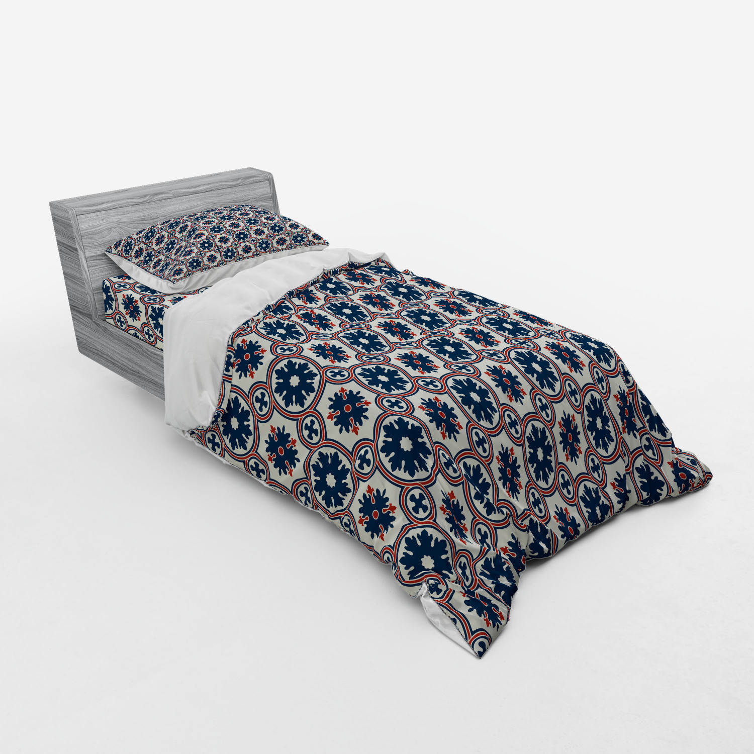 Ambesonne Leaves Bedding Set Duvet Cover Sham Fitted Sheet in 3 Sizes - Picture 174 of 244