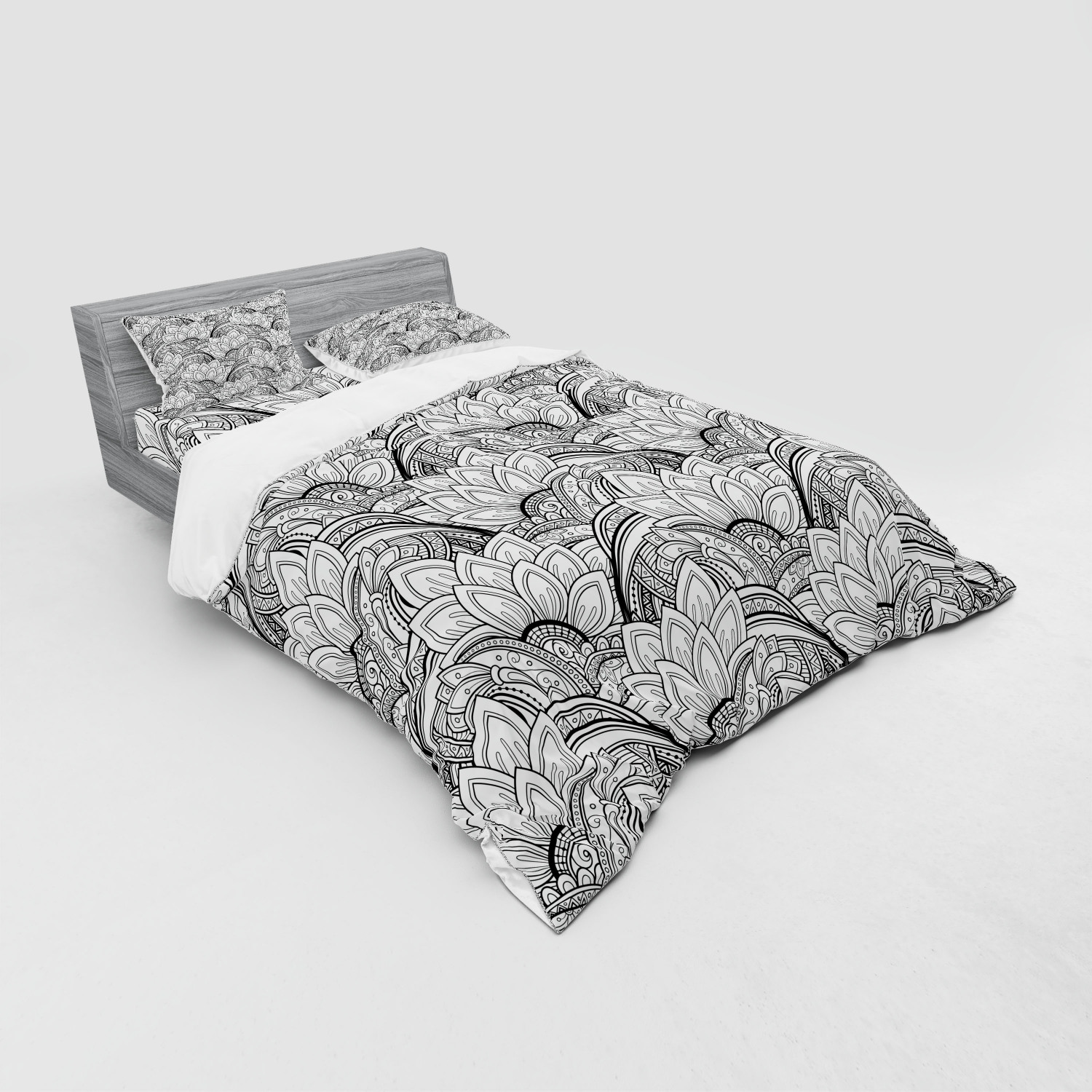 Ambesonne Leaves Bedding Set Duvet Cover Sham Fitted Sheet in 3 Sizes - Picture 184 of 244
