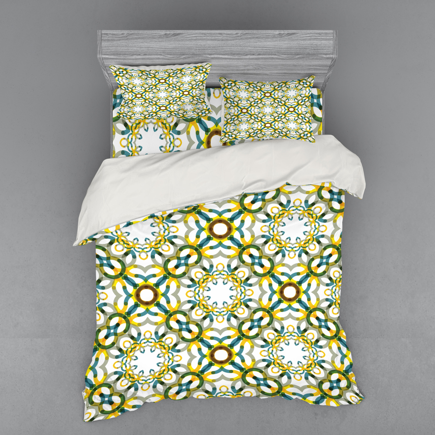 Ambesonne Leaves Bedding Set Duvet Cover Sham Fitted Sheet in 3 Sizes - Picture 127 of 244