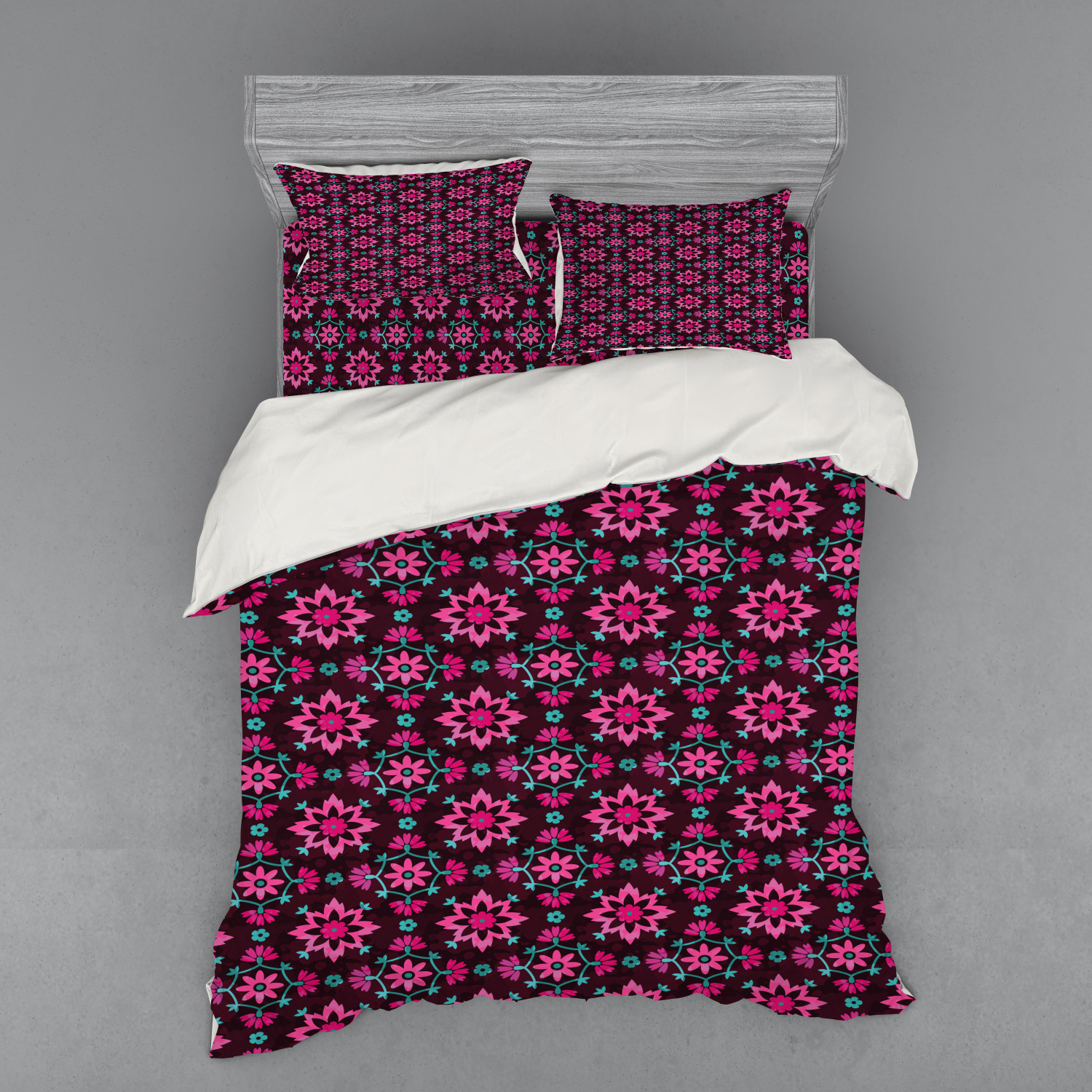 Ambesonne Leaves Bedding Set Duvet Cover Sham Fitted Sheet in 3 Sizes - Picture 75 of 244