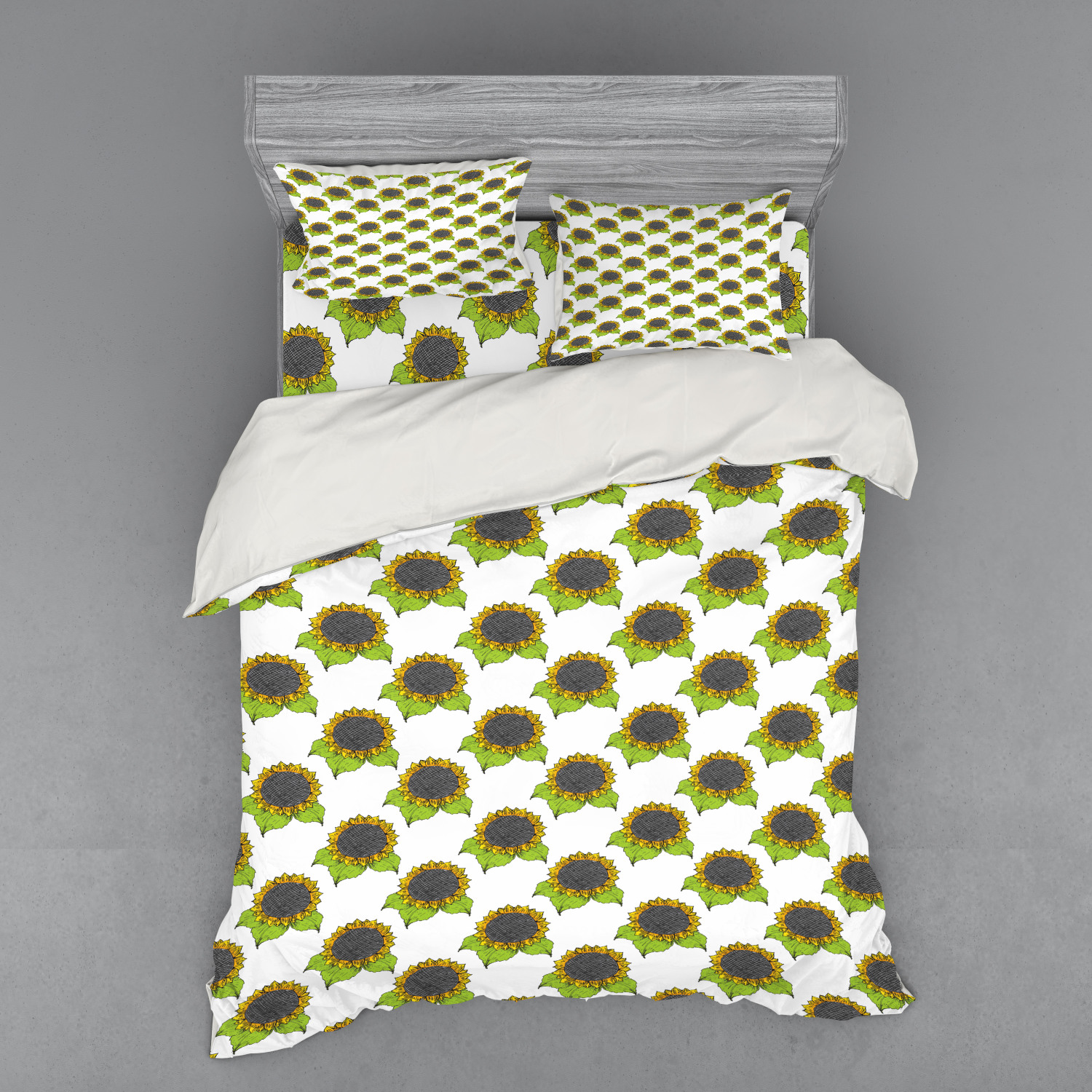 Ambesonne Leaves Bedding Set Duvet Cover Sham Fitted Sheet in 3 Sizes - Picture 223 of 244