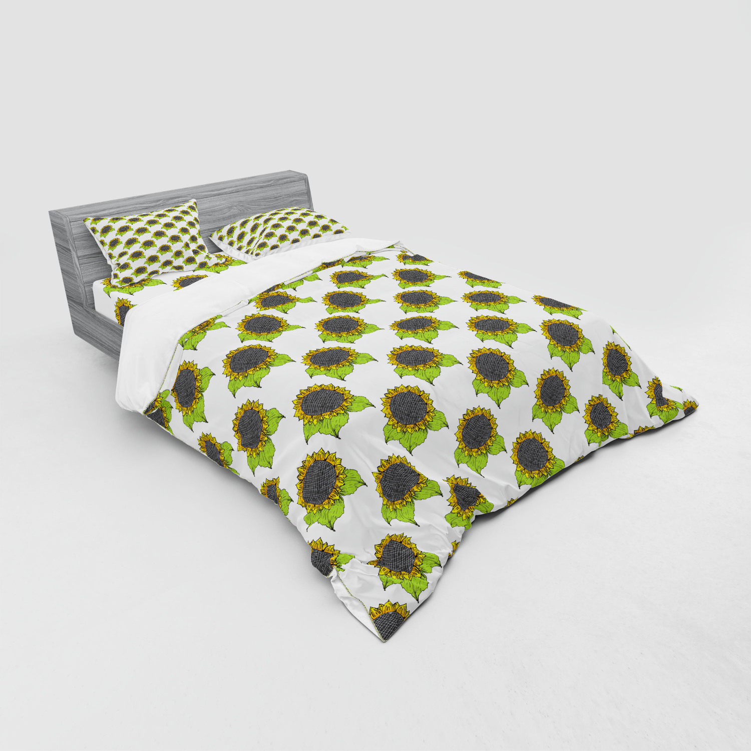 Ambesonne Leaves Bedding Set Duvet Cover Sham Fitted Sheet in 3 Sizes - Picture 224 of 244