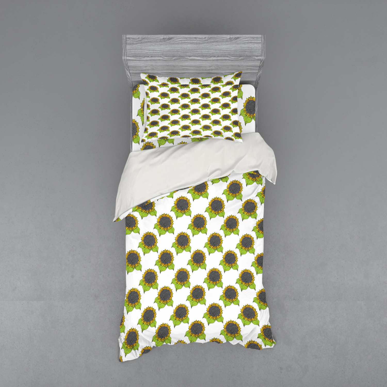 Ambesonne Leaves Bedding Set Duvet Cover Sham Fitted Sheet in 3 Sizes - Picture 221 of 244