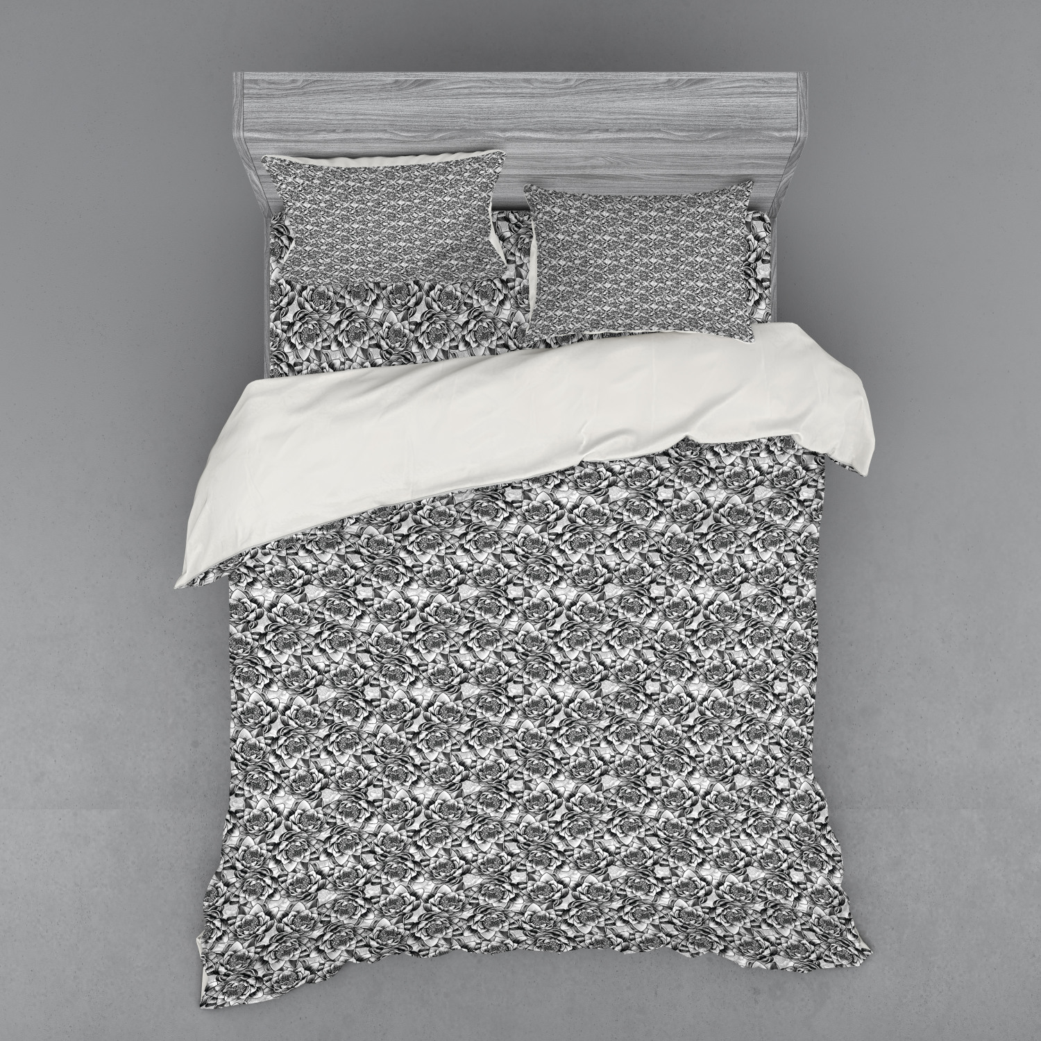 Ambesonne Leaves Bedding Set Duvet Cover Sham Fitted Sheet in 3 Sizes - Picture 155 of 244
