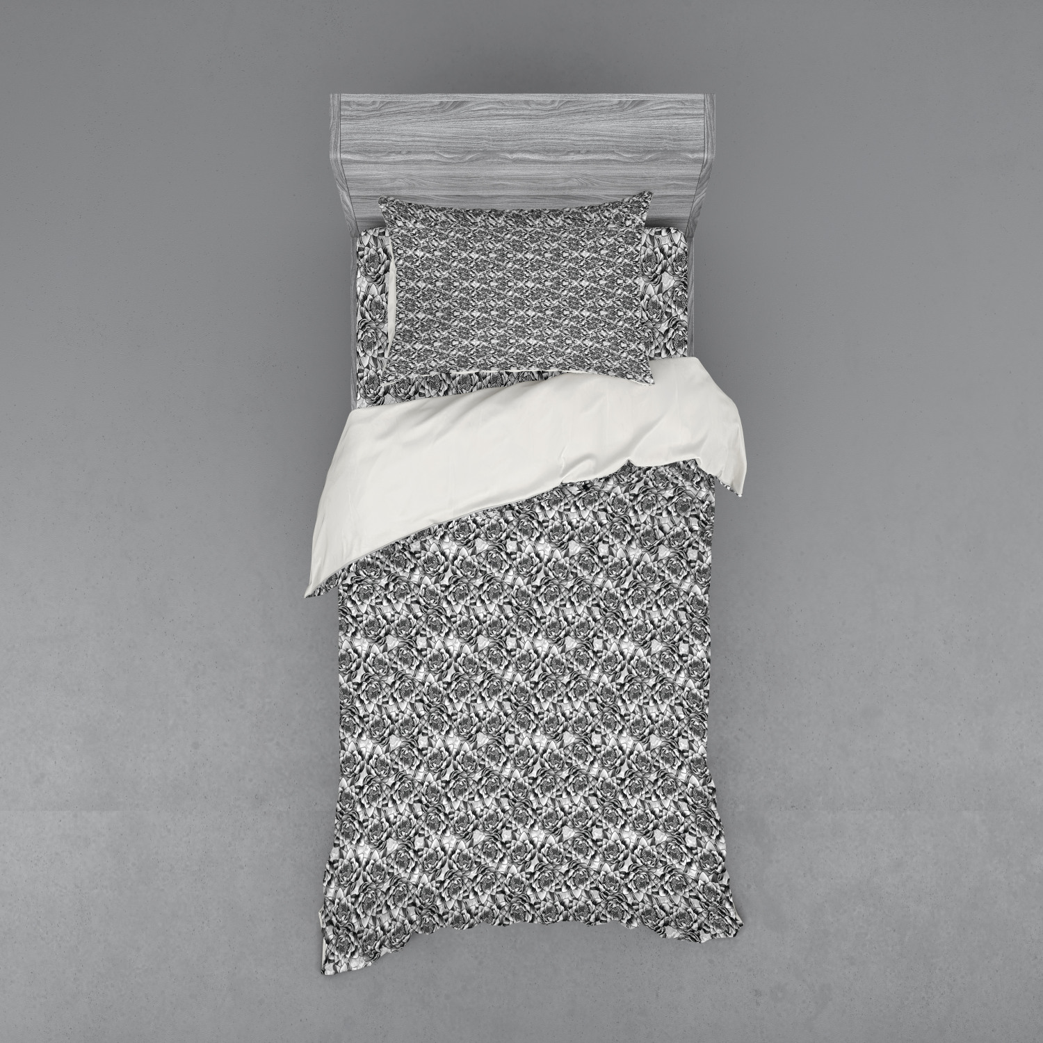 Ambesonne Leaves Bedding Set Duvet Cover Sham Fitted Sheet in 3 Sizes - Picture 153 of 244
