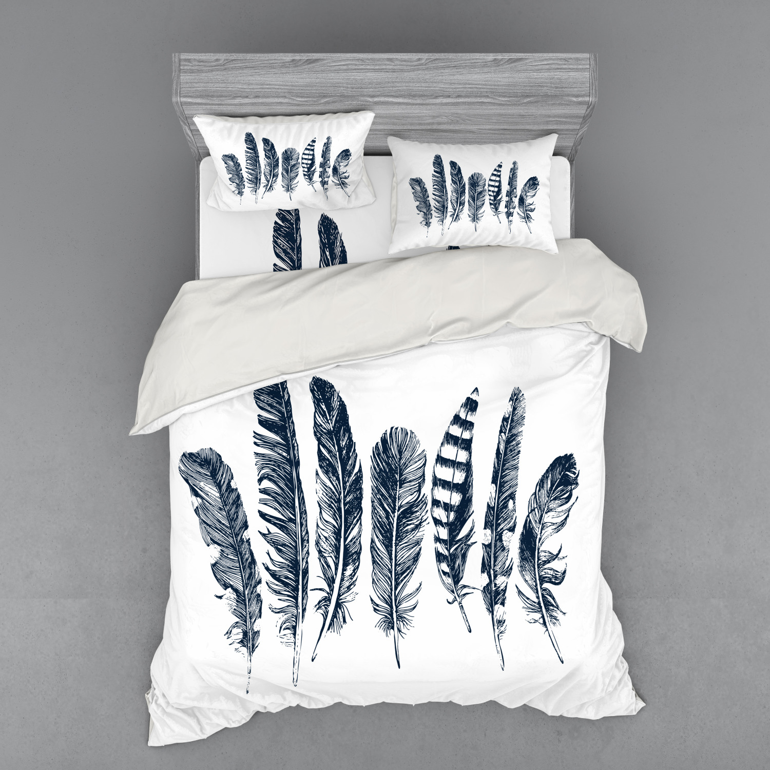 Ambesonne Feather Bedding Set Duvet Cover Sham Fitted Sheet in 3 Sizes eBay