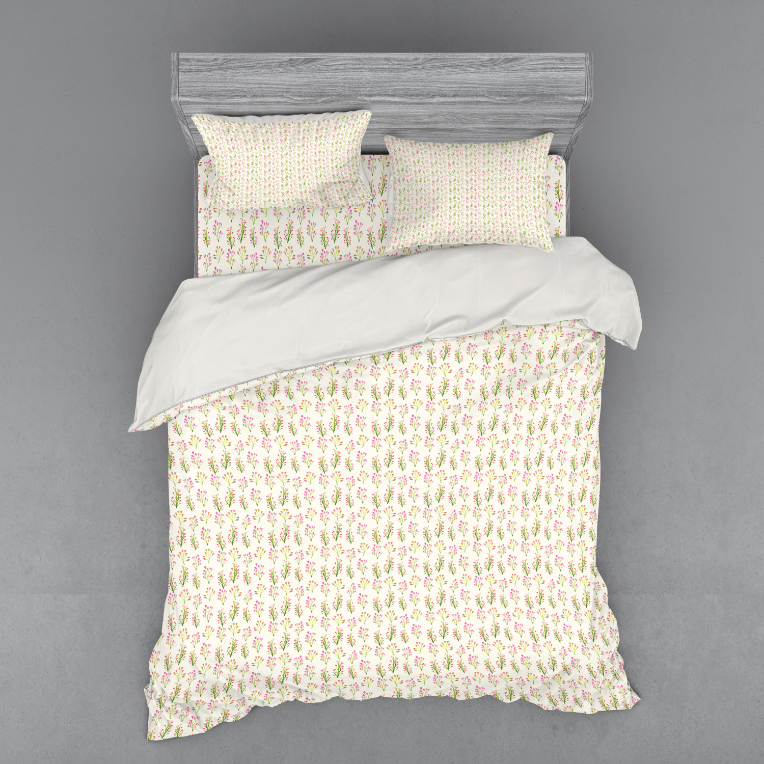 Ambesonne Leaves Bedding Set Duvet Cover Sham Fitted Sheet in 3 Sizes - Picture 115 of 244