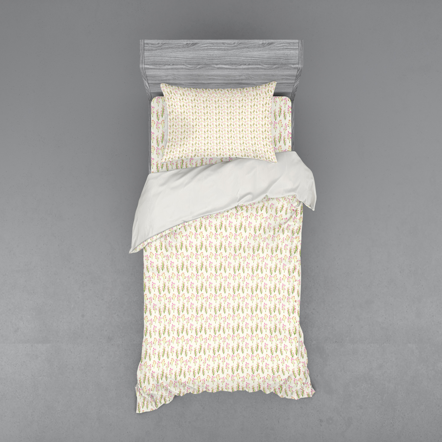 Ambesonne Leaves Bedding Set Duvet Cover Sham Fitted Sheet in 3 Sizes - Picture 113 of 244