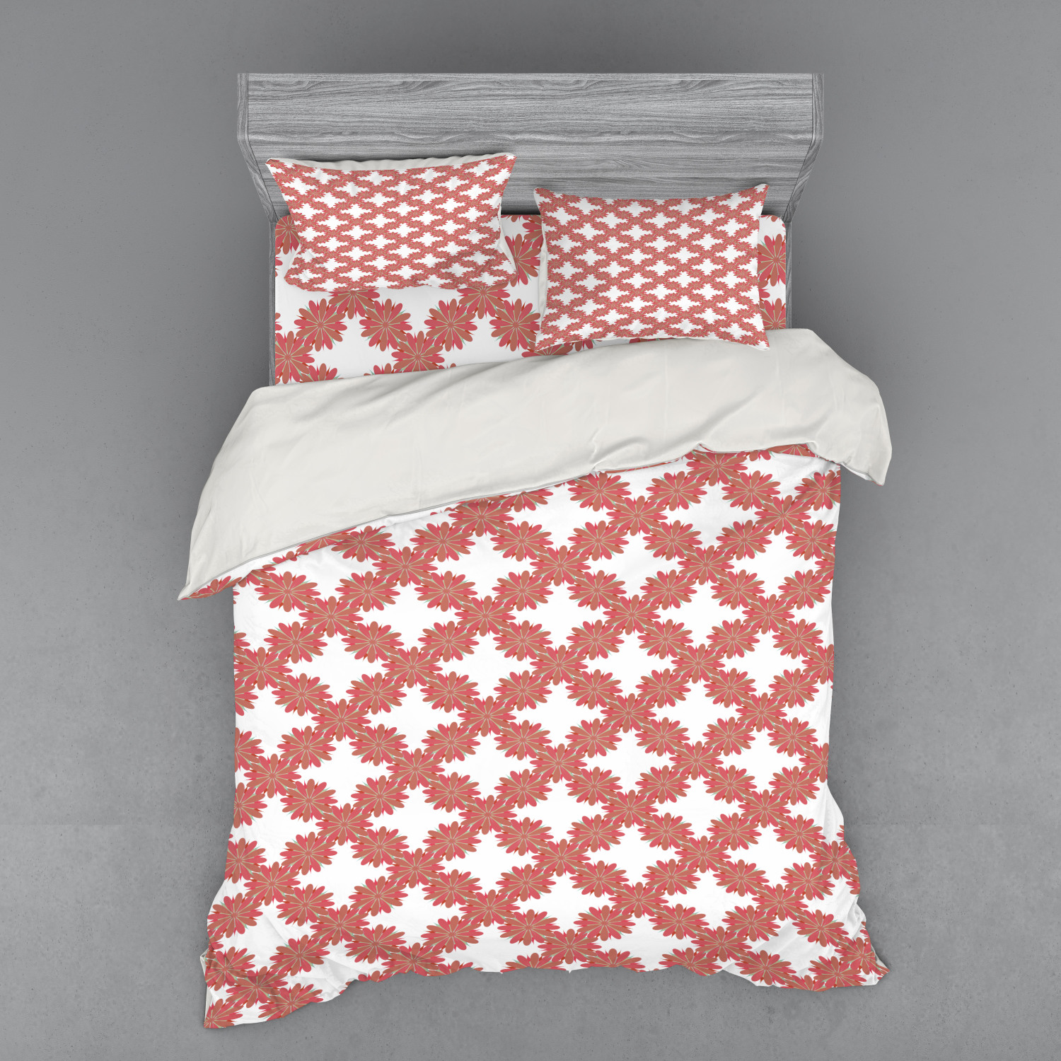 Ambesonne Leaves Bedding Set Duvet Cover Sham Fitted Sheet in 3 Sizes - Picture 215 of 244