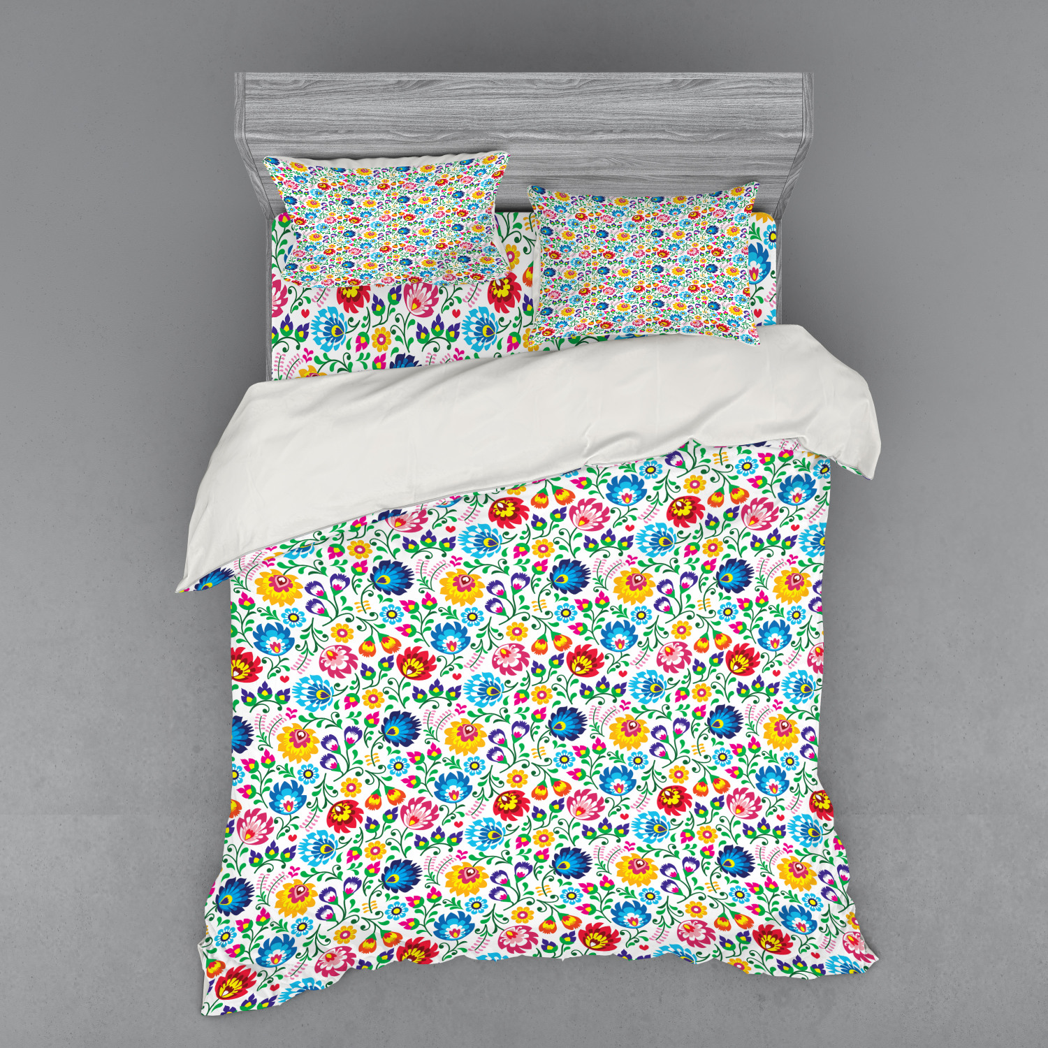 Ambesonne Leaves Bedding Set Duvet Cover Sham Fitted Sheet in 3 Sizes - Picture 195 of 244