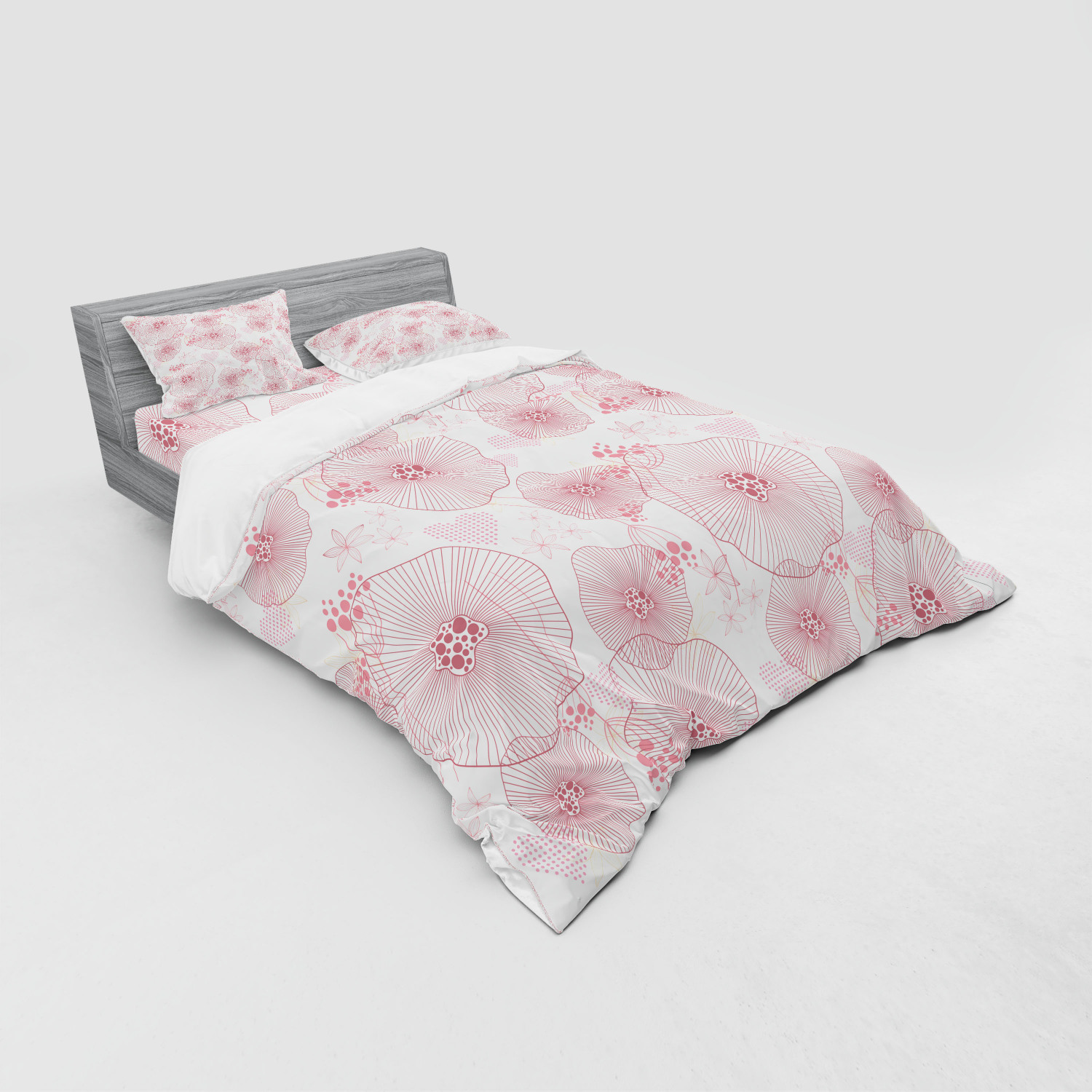 Ambesonne Leaves Bedding Set Duvet Cover Sham Fitted Sheet in 3 Sizes - Picture 68 of 244