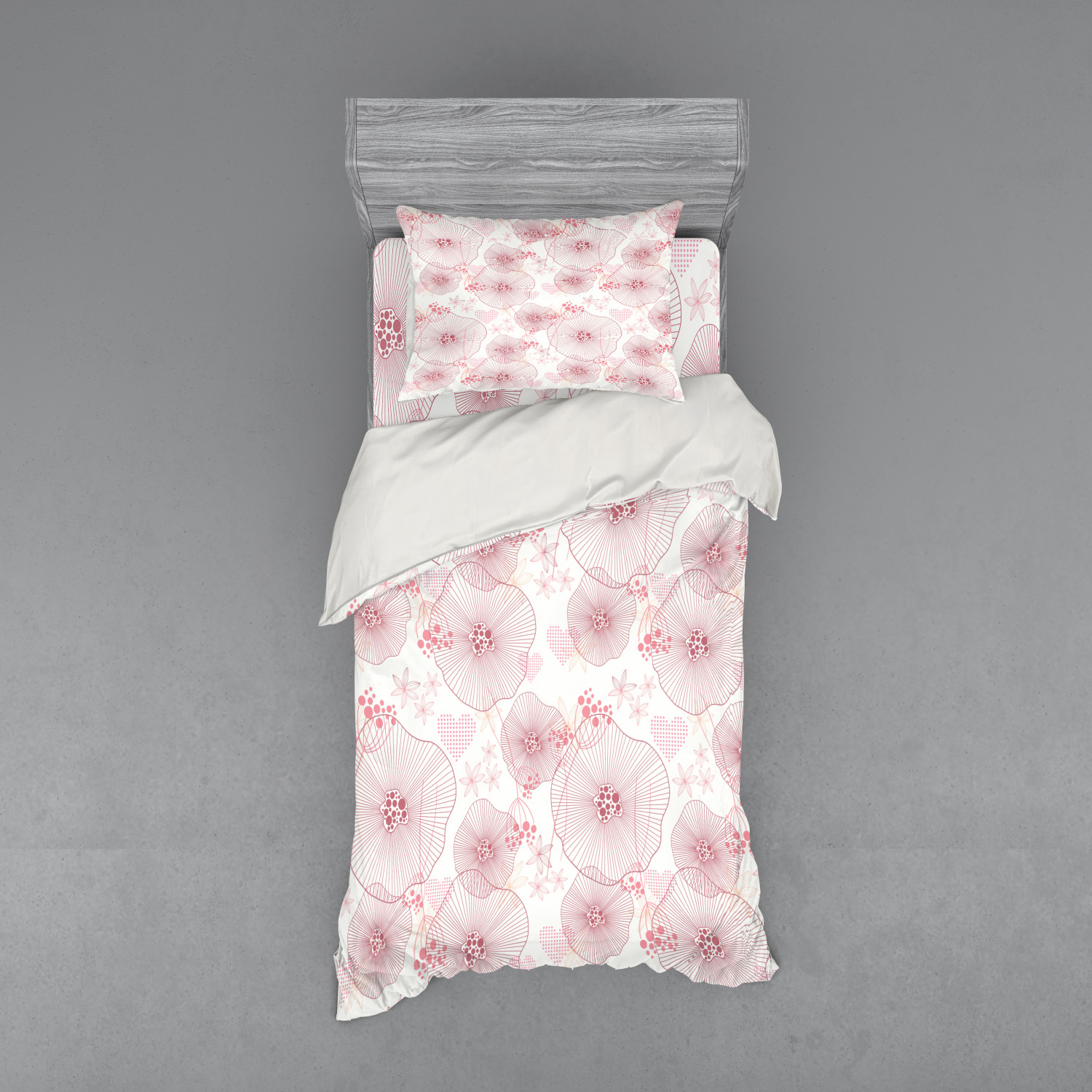 Ambesonne Leaves Bedding Set Duvet Cover Sham Fitted Sheet in 3 Sizes - Picture 65 of 244