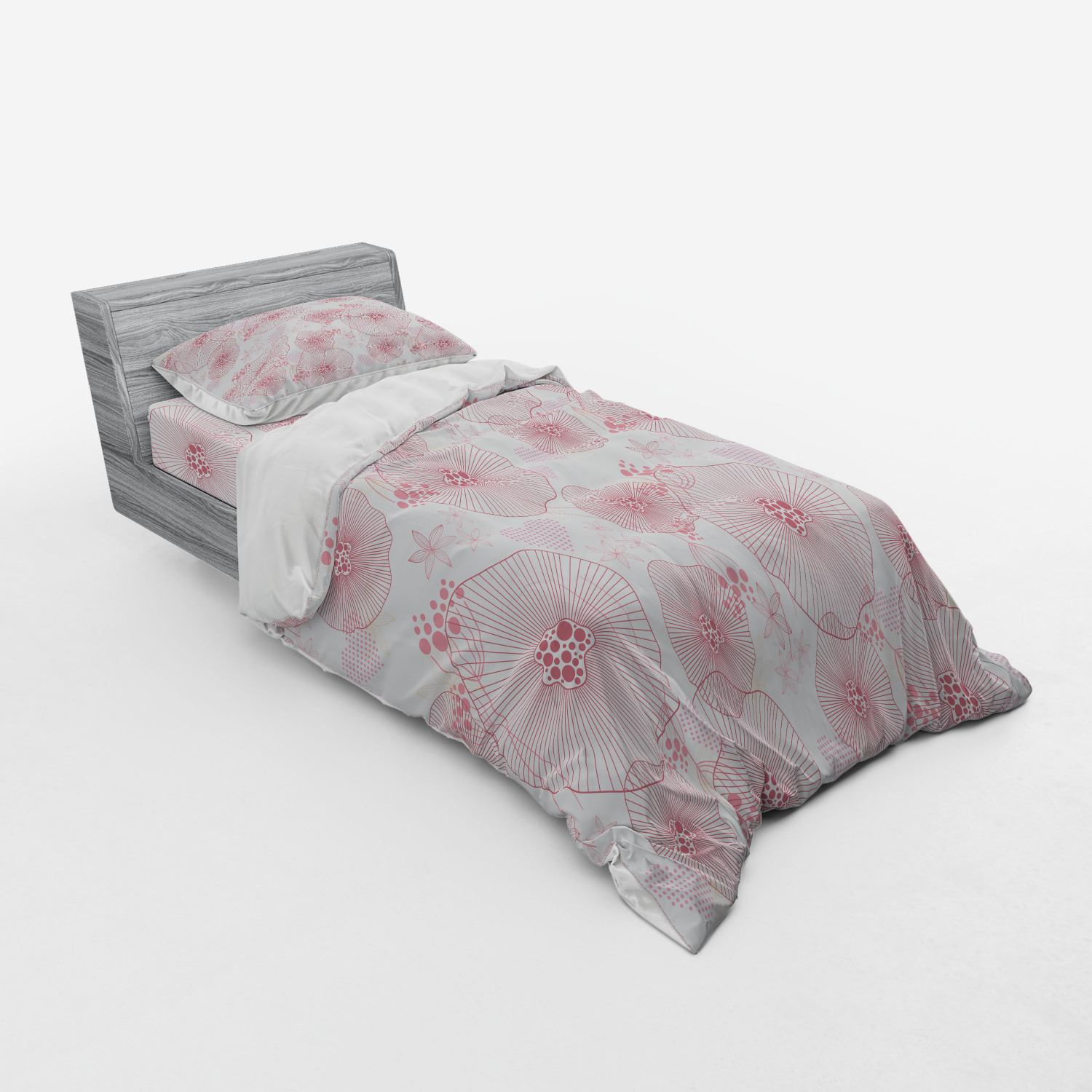 Ambesonne Leaves Bedding Set Duvet Cover Sham Fitted Sheet in 3 Sizes - Picture 66 of 244