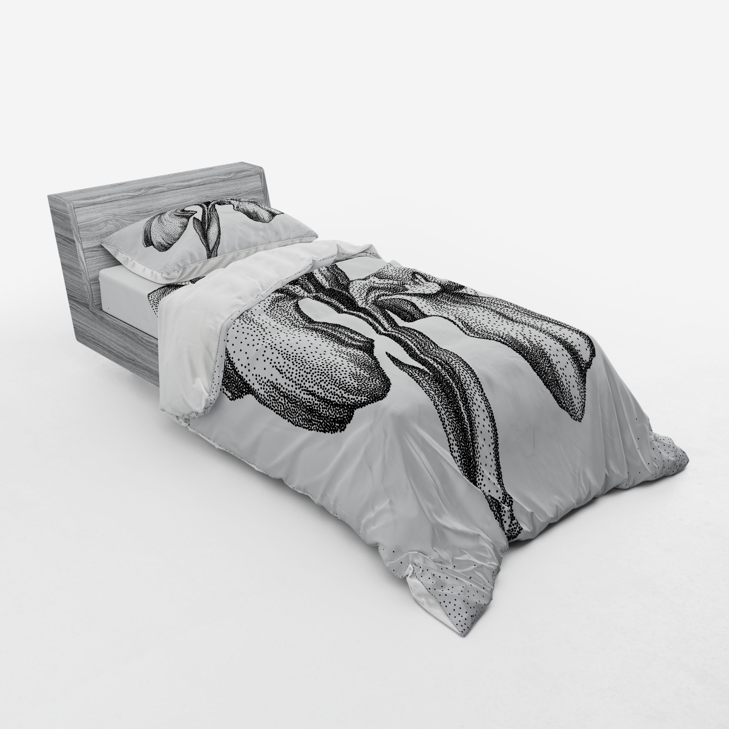 Ambesonne Leaves Bedding Set Duvet Cover Sham Fitted Sheet in 3 Sizes - Picture 110 of 244