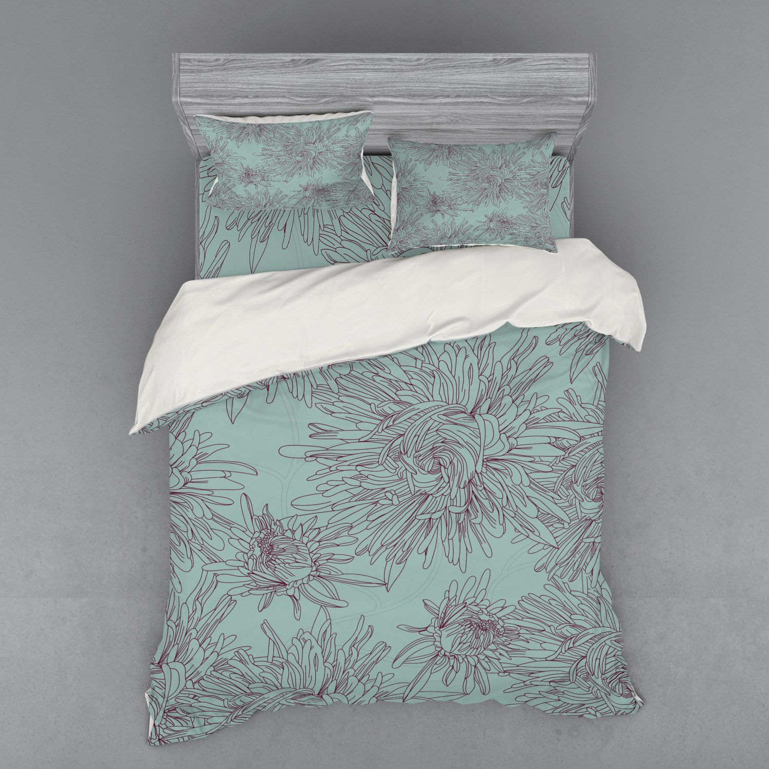 Ambesonne Leaves Bedding Set Duvet Cover Sham Fitted Sheet in 3 Sizes - Picture 47 of 244