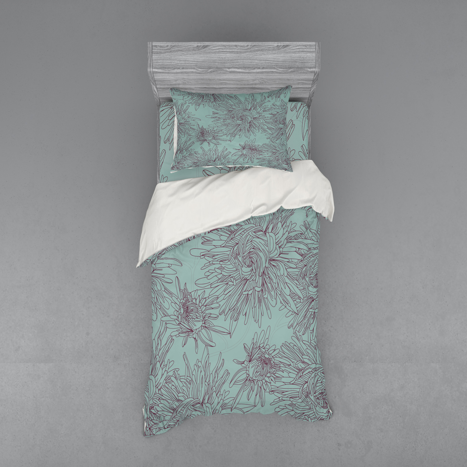 Ambesonne Leaves Bedding Set Duvet Cover Sham Fitted Sheet in 3 Sizes - Picture 45 of 244