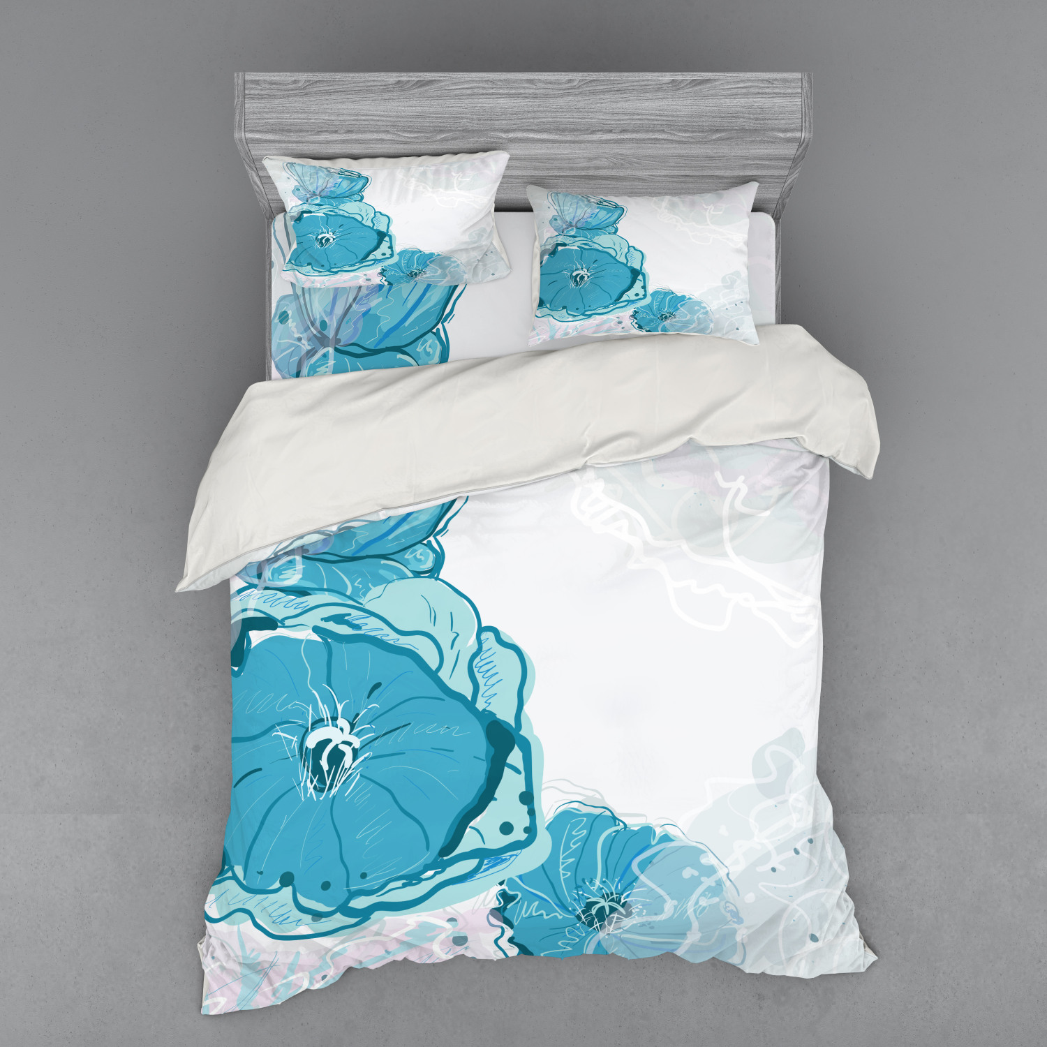 Ambesonne Leaves Bedding Set Duvet Cover Sham Fitted Sheet in 3 Sizes - Picture 71 of 244