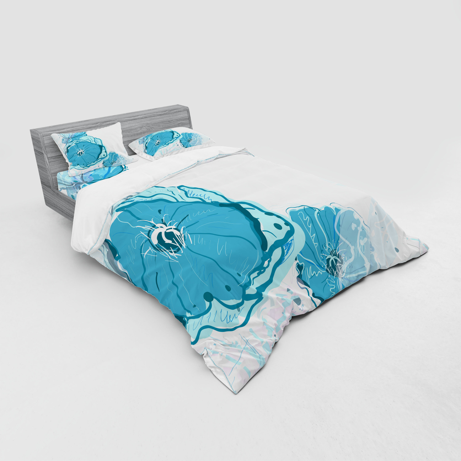Ambesonne Leaves Bedding Set Duvet Cover Sham Fitted Sheet in 3 Sizes - Picture 72 of 244