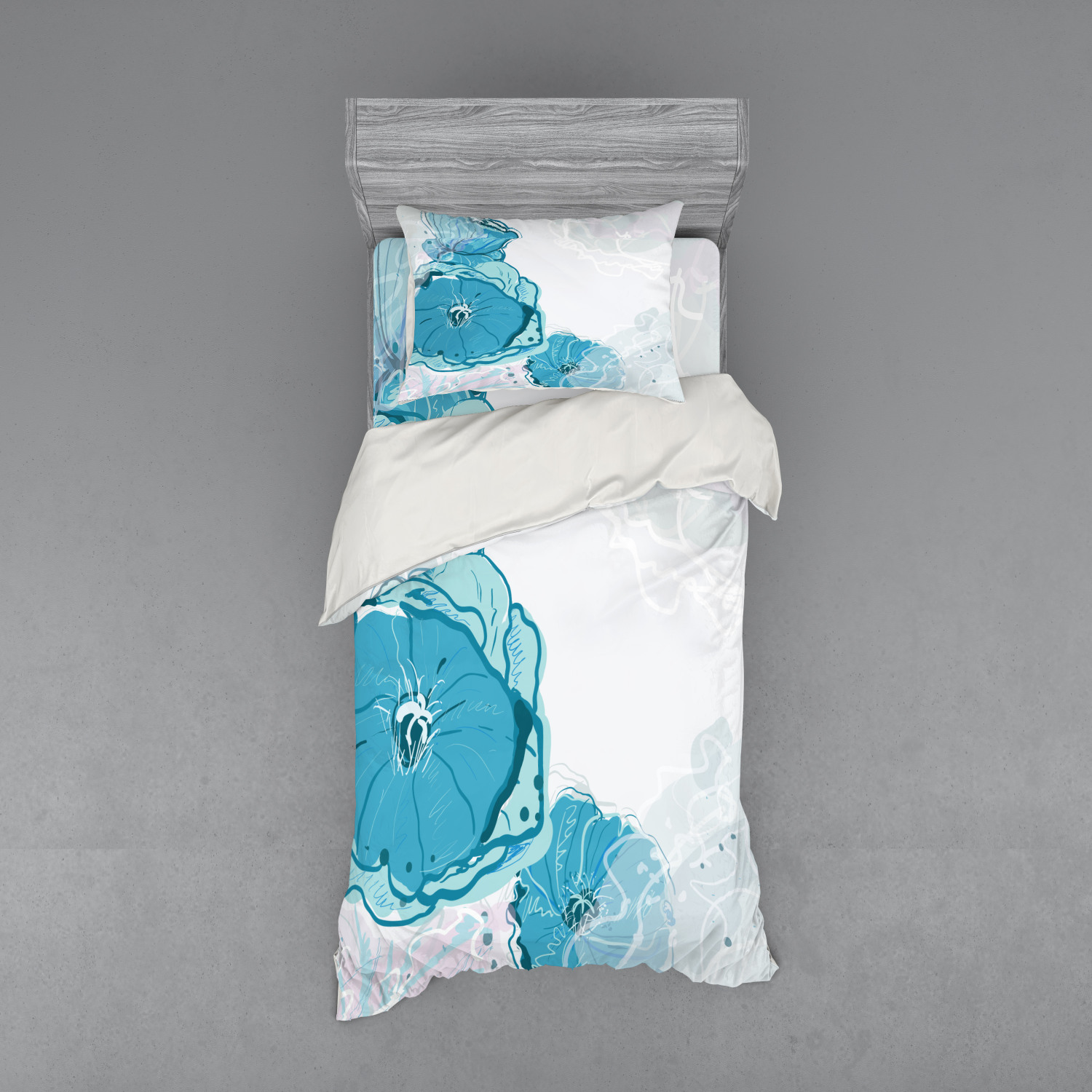Ambesonne Leaves Bedding Set Duvet Cover Sham Fitted Sheet in 3 Sizes - Picture 69 of 244