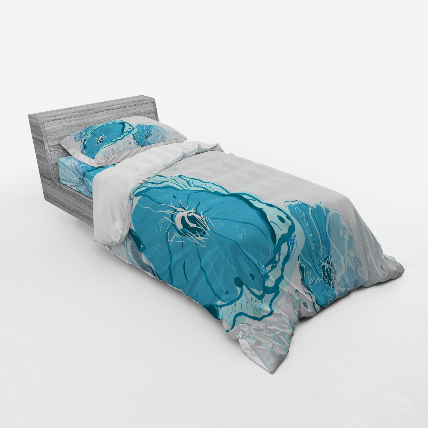 Ambesonne Leaves Bedding Set Duvet Cover Sham Fitted Sheet in 3 Sizes - Picture 70 of 244
