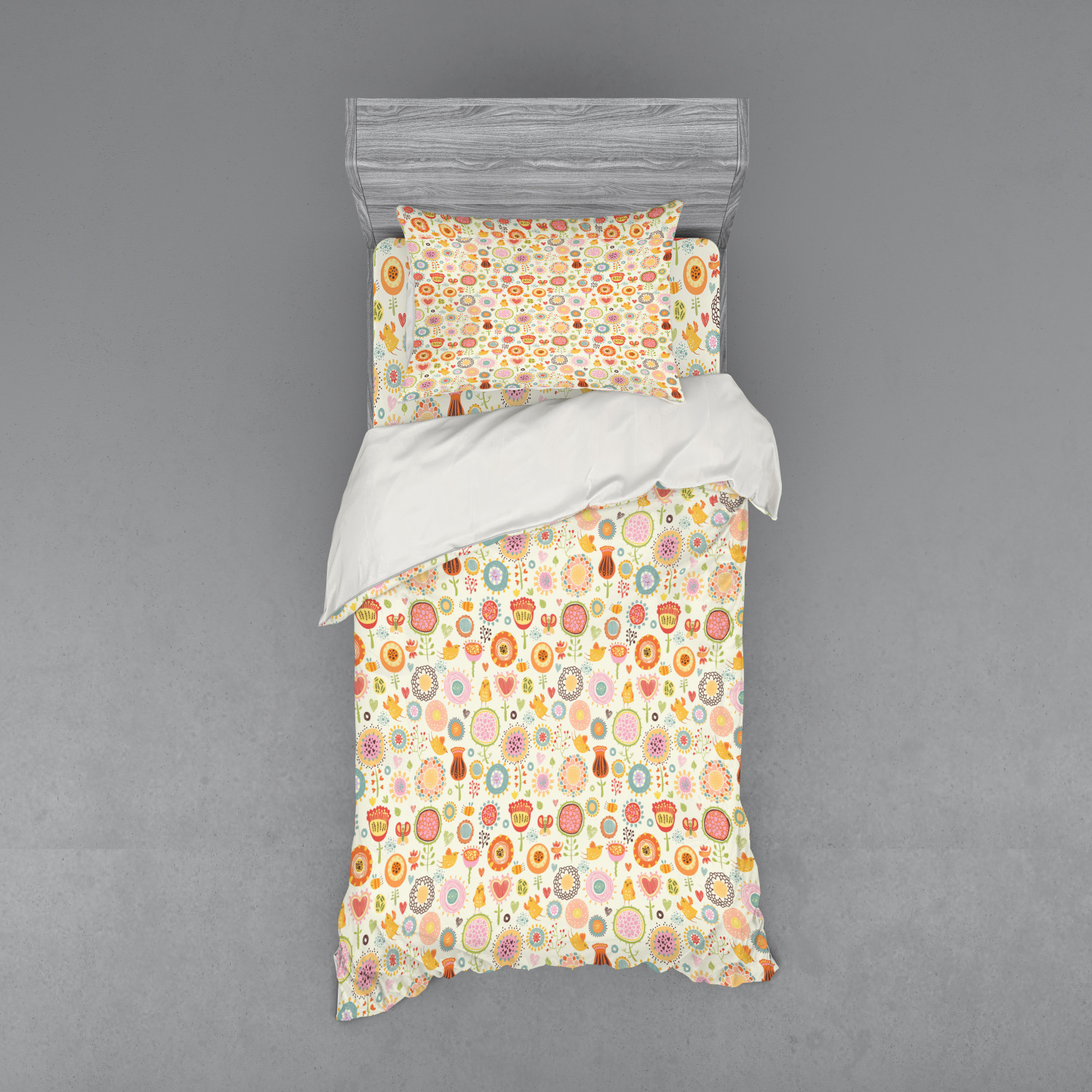 Ambesonne Leaves Bedding Set Duvet Cover Sham Fitted Sheet in 3 Sizes - Picture 49 of 244