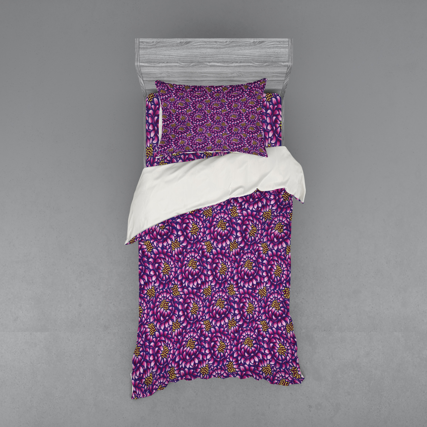 Ambesonne Leaves Bedding Set Duvet Cover Sham Fitted Sheet in 3 Sizes - Picture 233 of 244