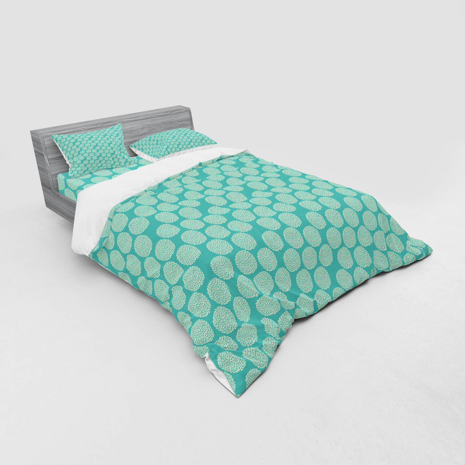 Ambesonne Leaves Bedding Set Duvet Cover Sham Fitted Sheet in 3 Sizes - Picture 24 of 244